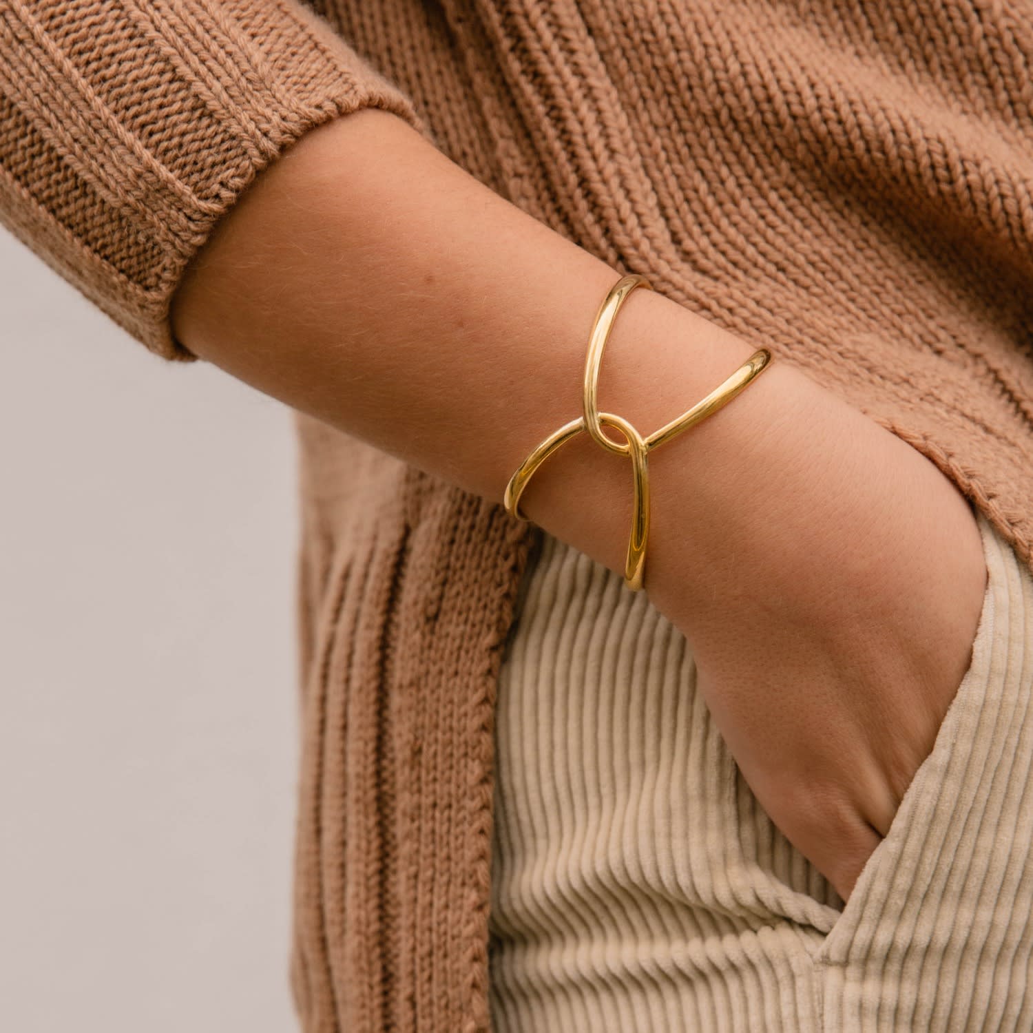 Gold Twist Open Cuff
