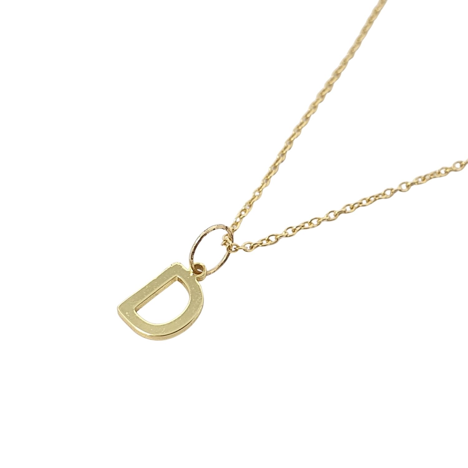 Gold Vermeil Alphabet Dainty Initial Pendant Charm Necklace