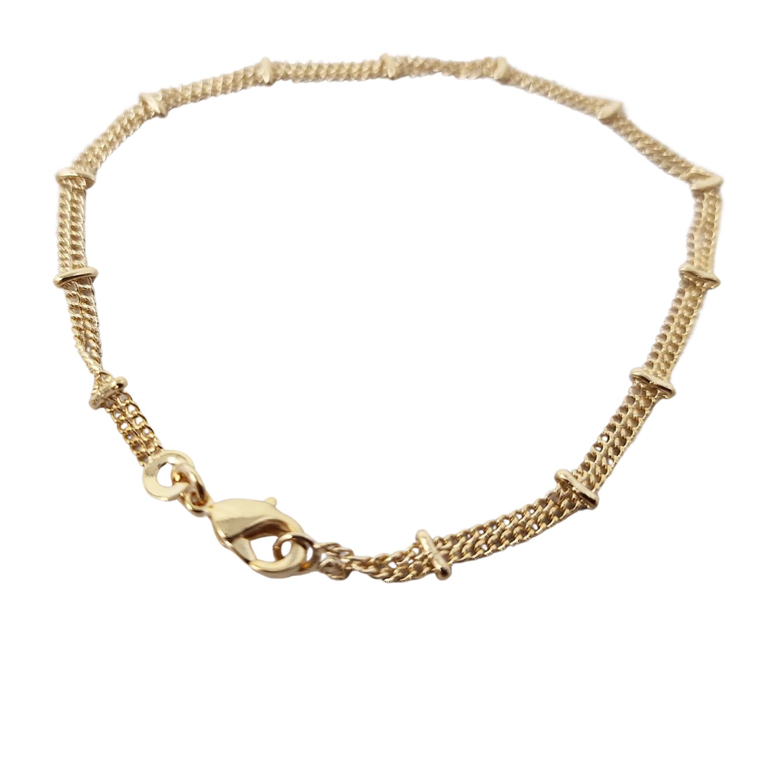 Gold Vermeil Double Chain Minimalist Elegant Bracelet