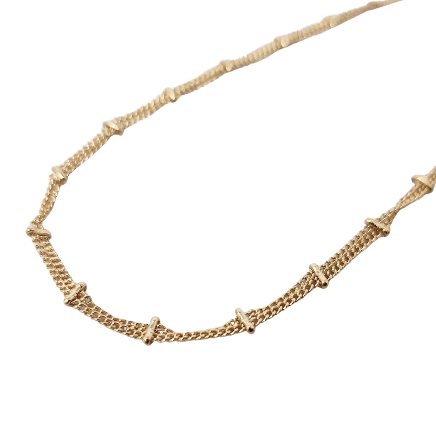 Gold Vermeil Double Chain Minimalist Layering Necklace
