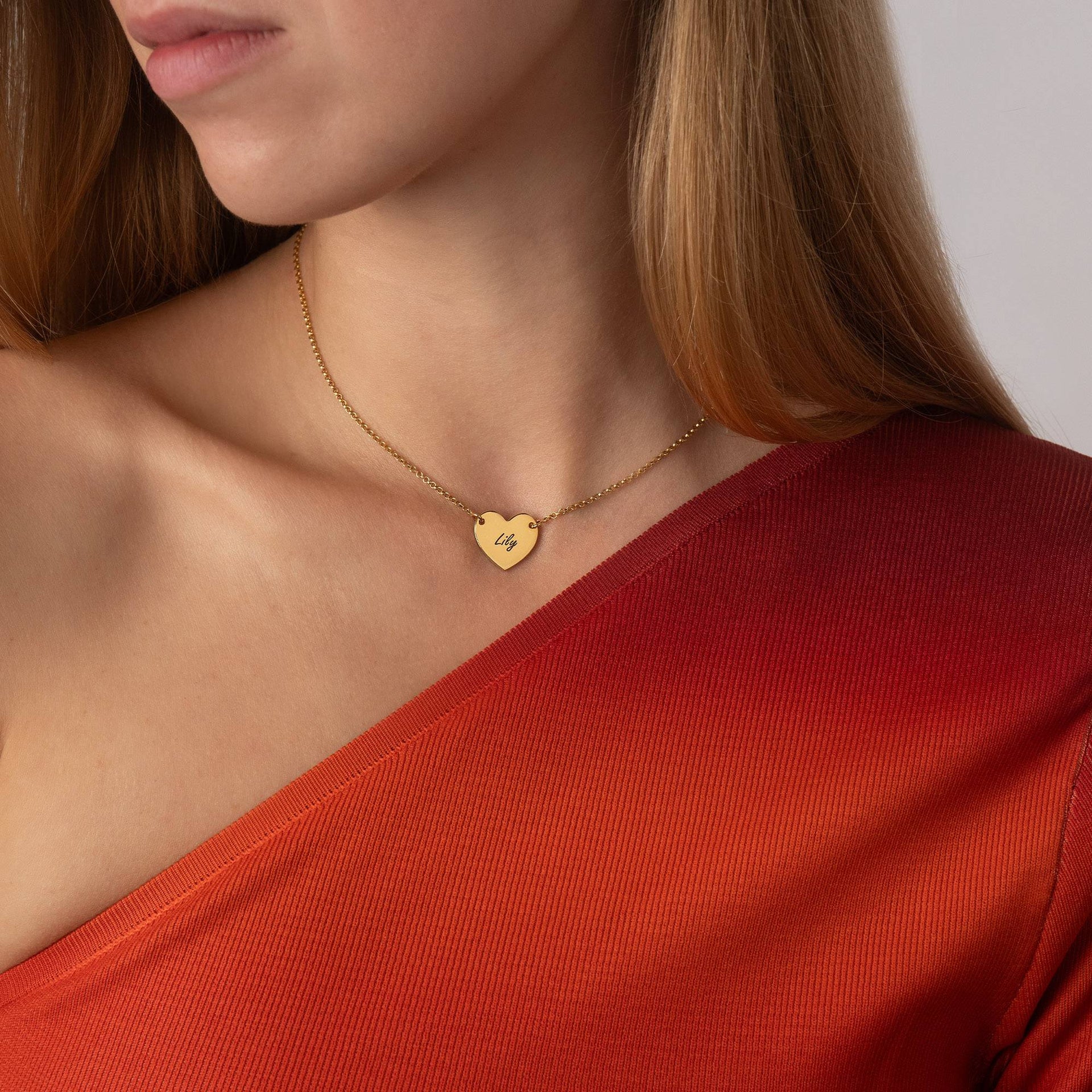 Gold Vermeil Engraved Heart Necklace