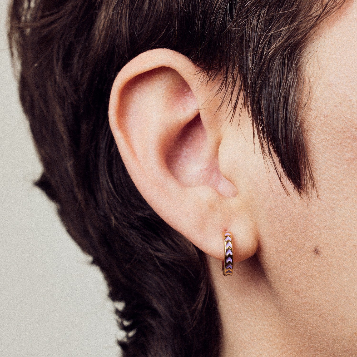 Spark Enamel Earrings Green