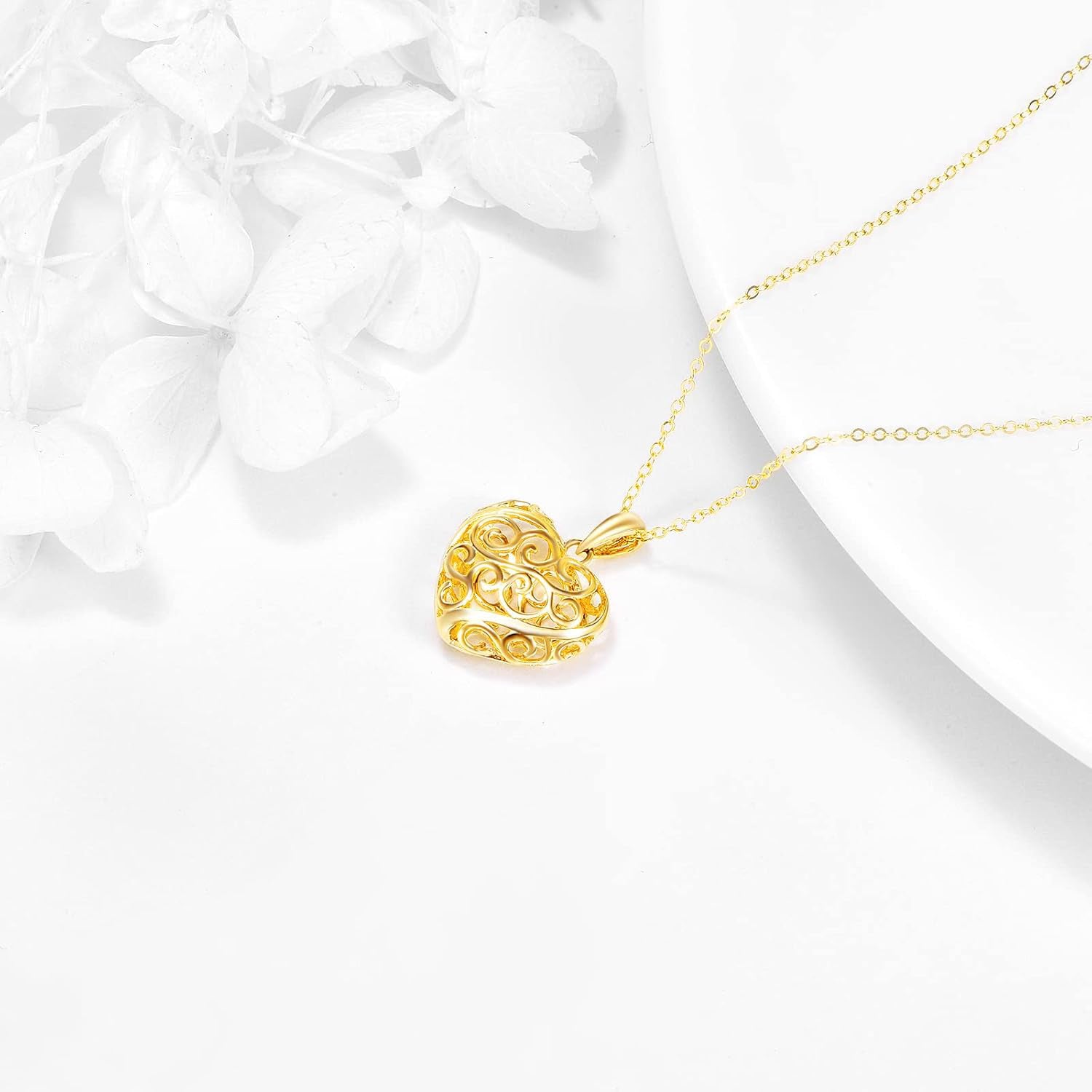 Gold Vermeil Heart Necklace for Women