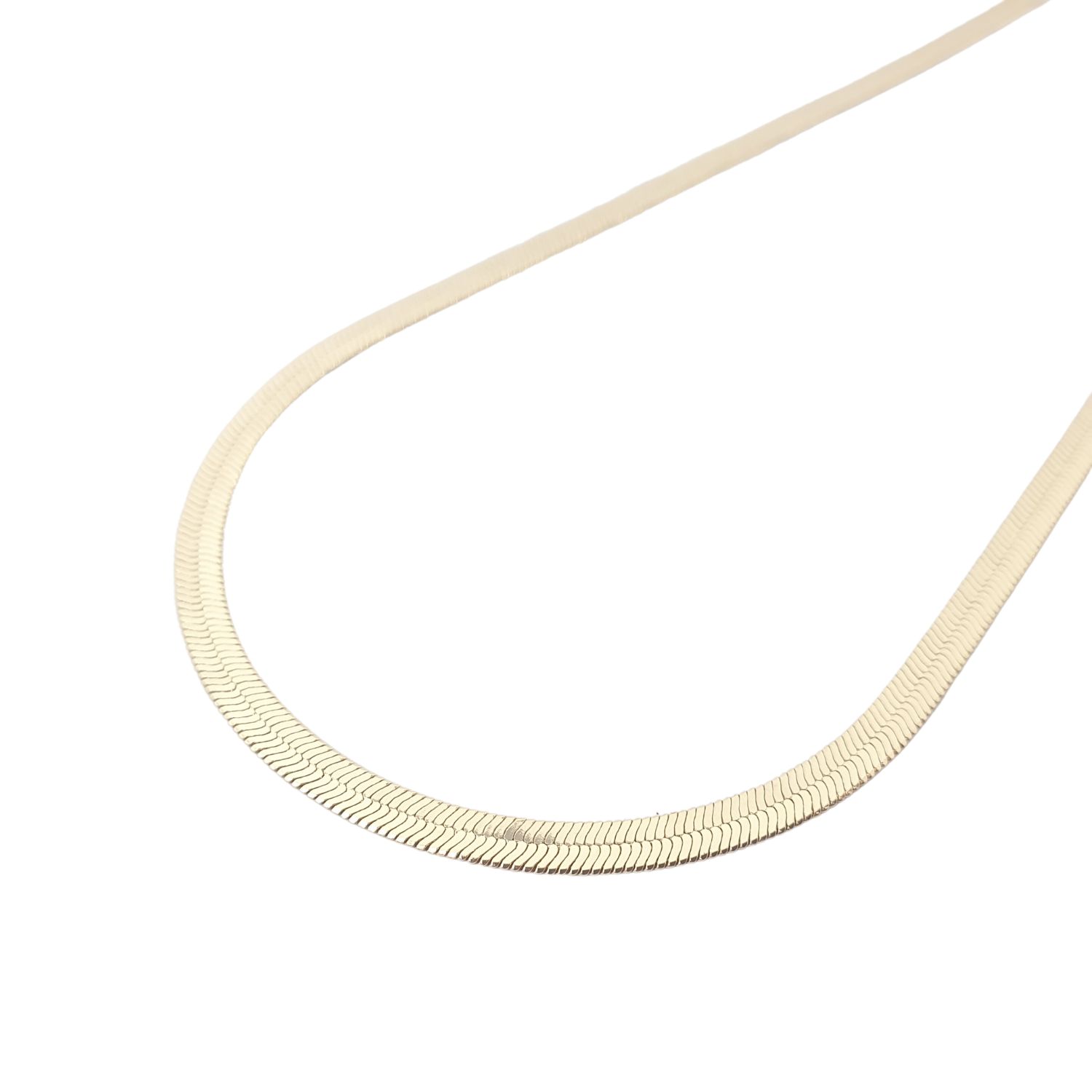 Gold Plated Herringbone Snake Chain Necklace