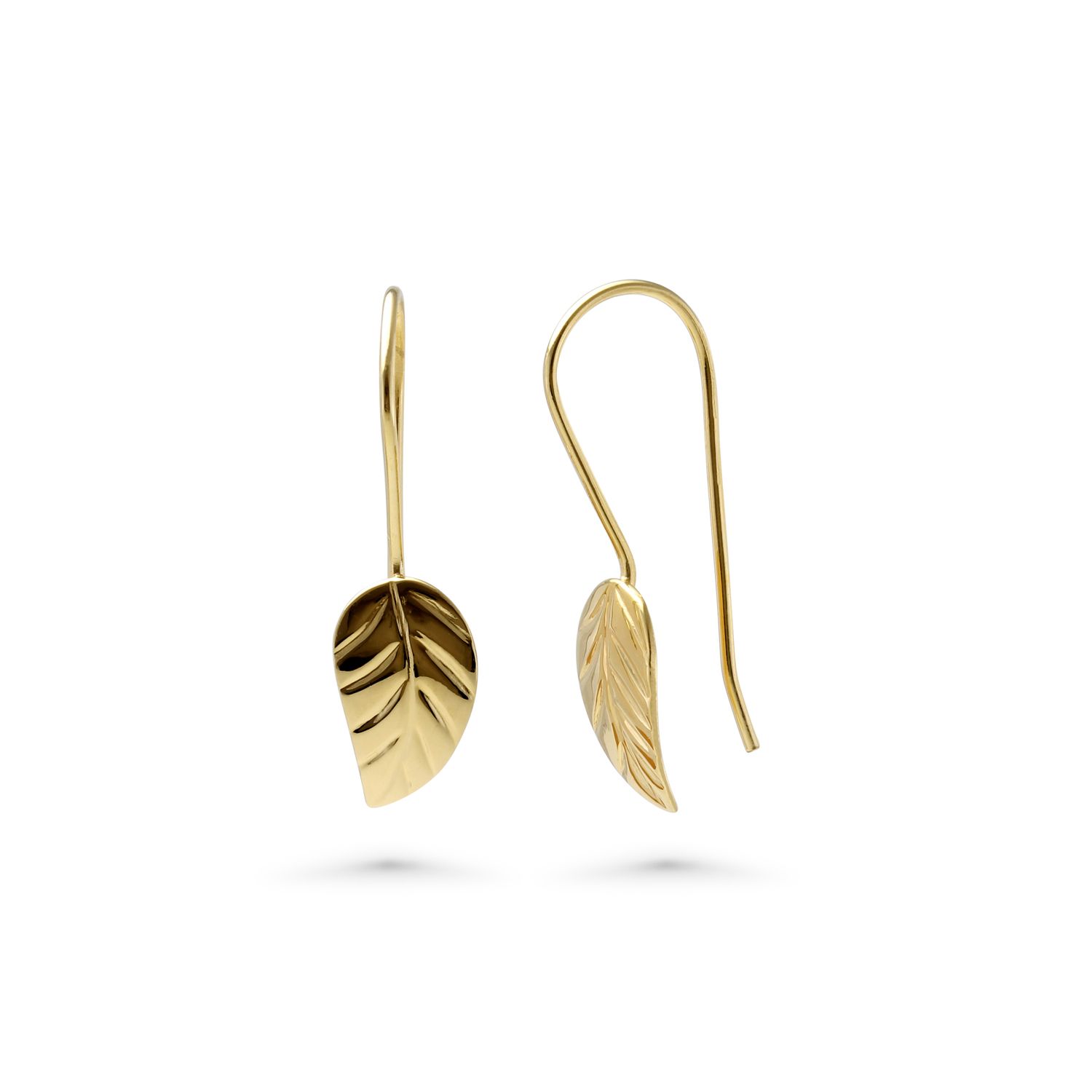 Gold Vermeil Leaf Drop Earrings
