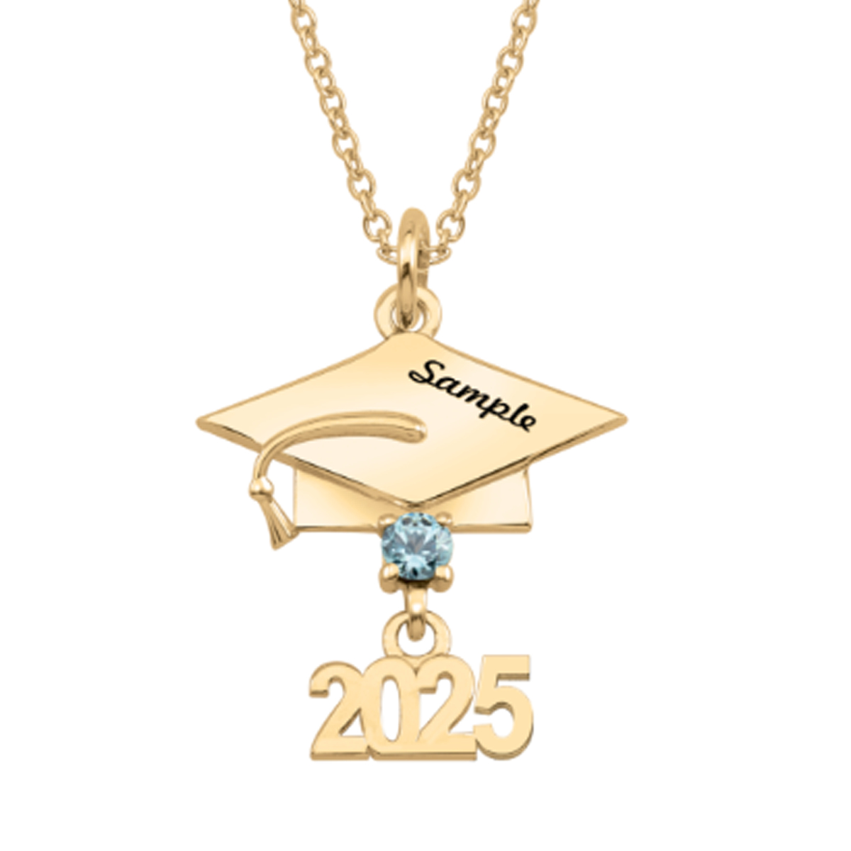 Gold Vermeil Personalized Birthstone Nameplate Parents & Children Pendant Necklace Graduation Necklace