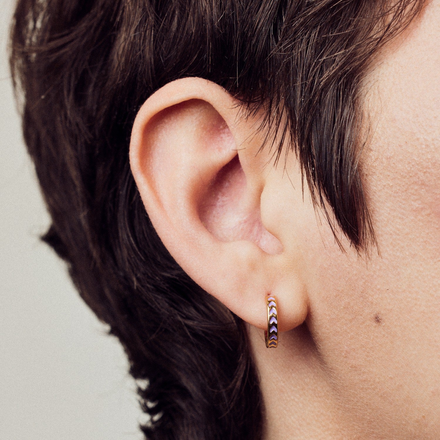 Spark Enamel Earrings Pink