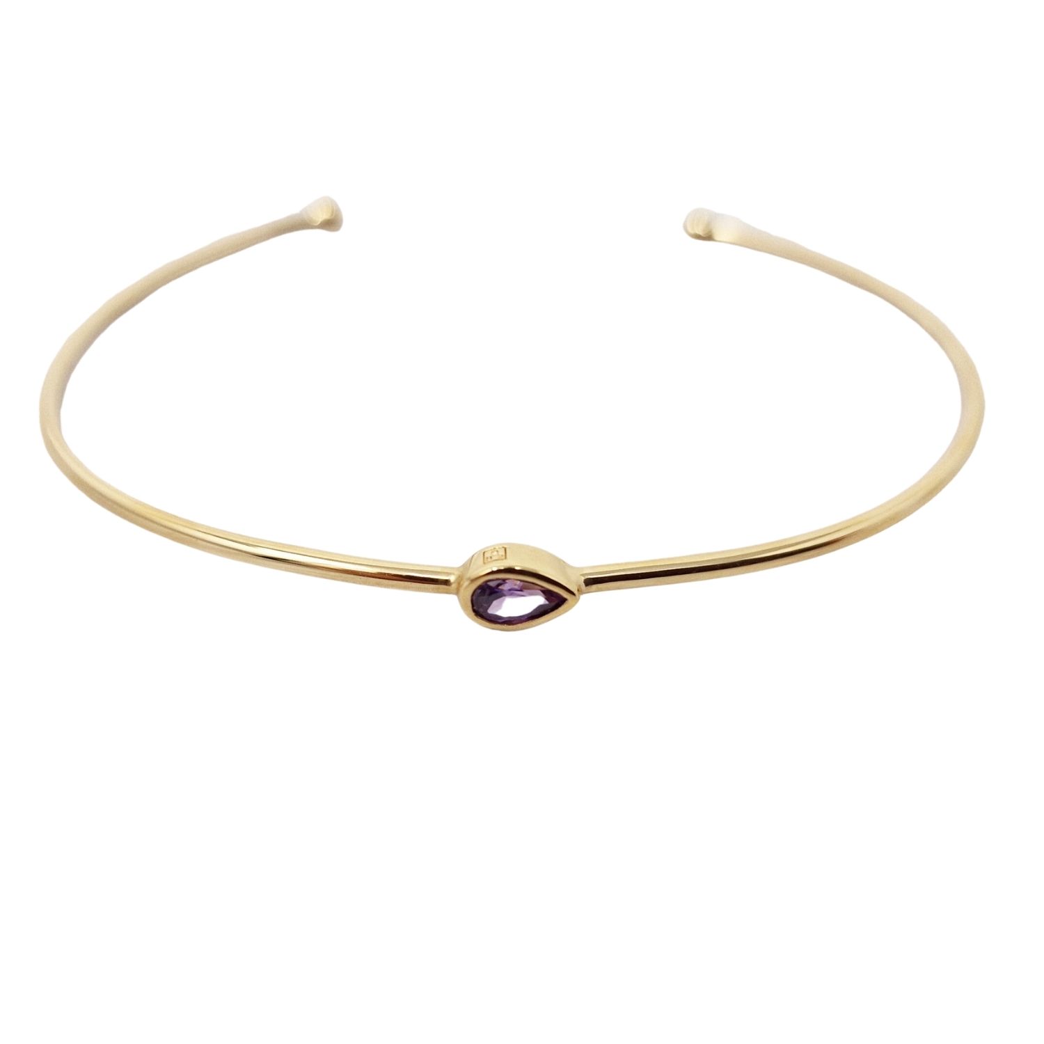 Gold Vermeil Plated Amethyst February Birthstone Bangle