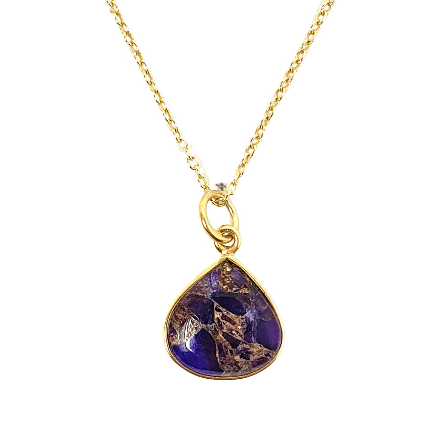 Gold Vermeil Plated Amethyst February Birthstone Charm Necklace