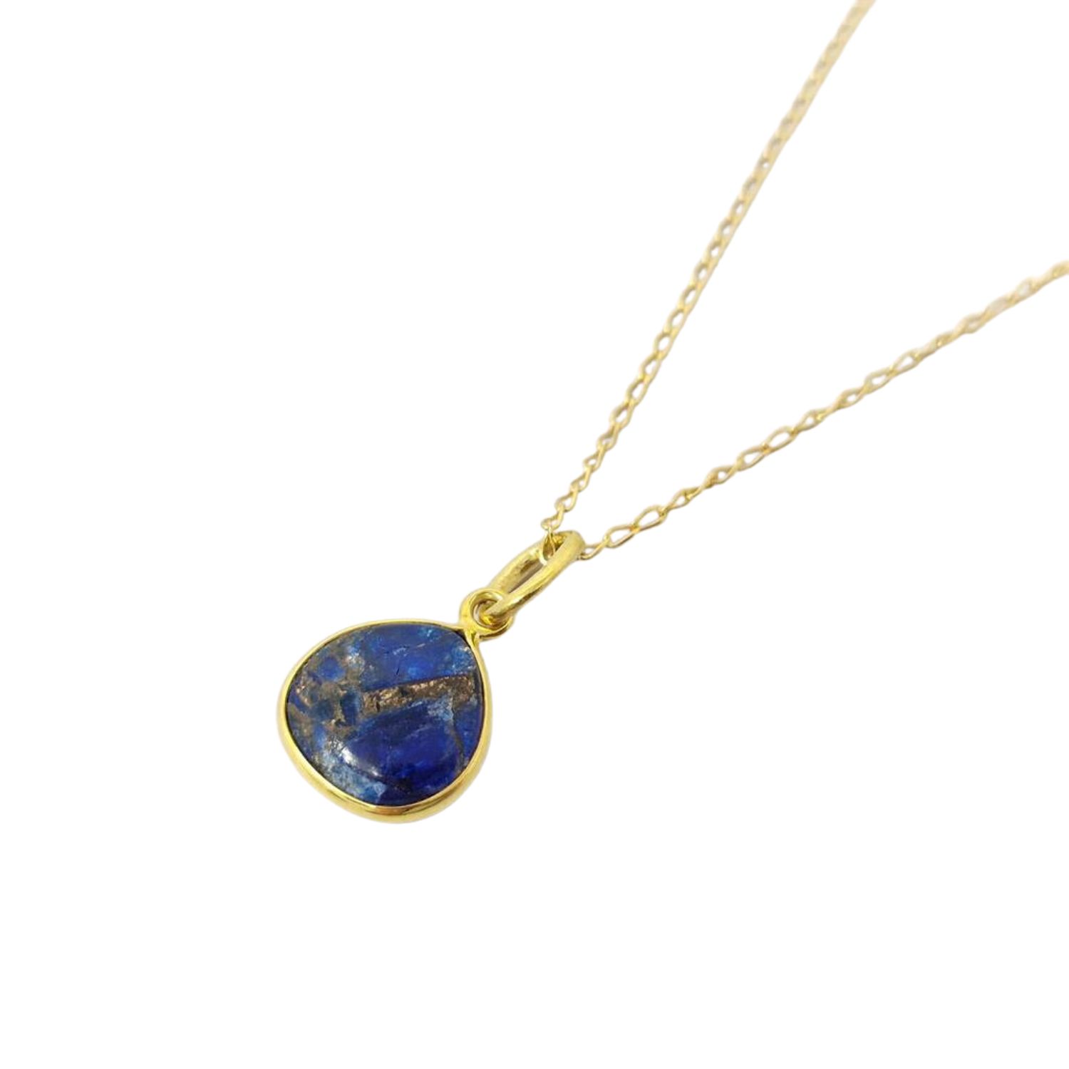Gold Vermeil Plated Blue Sapphire September Birthstone Necklace
