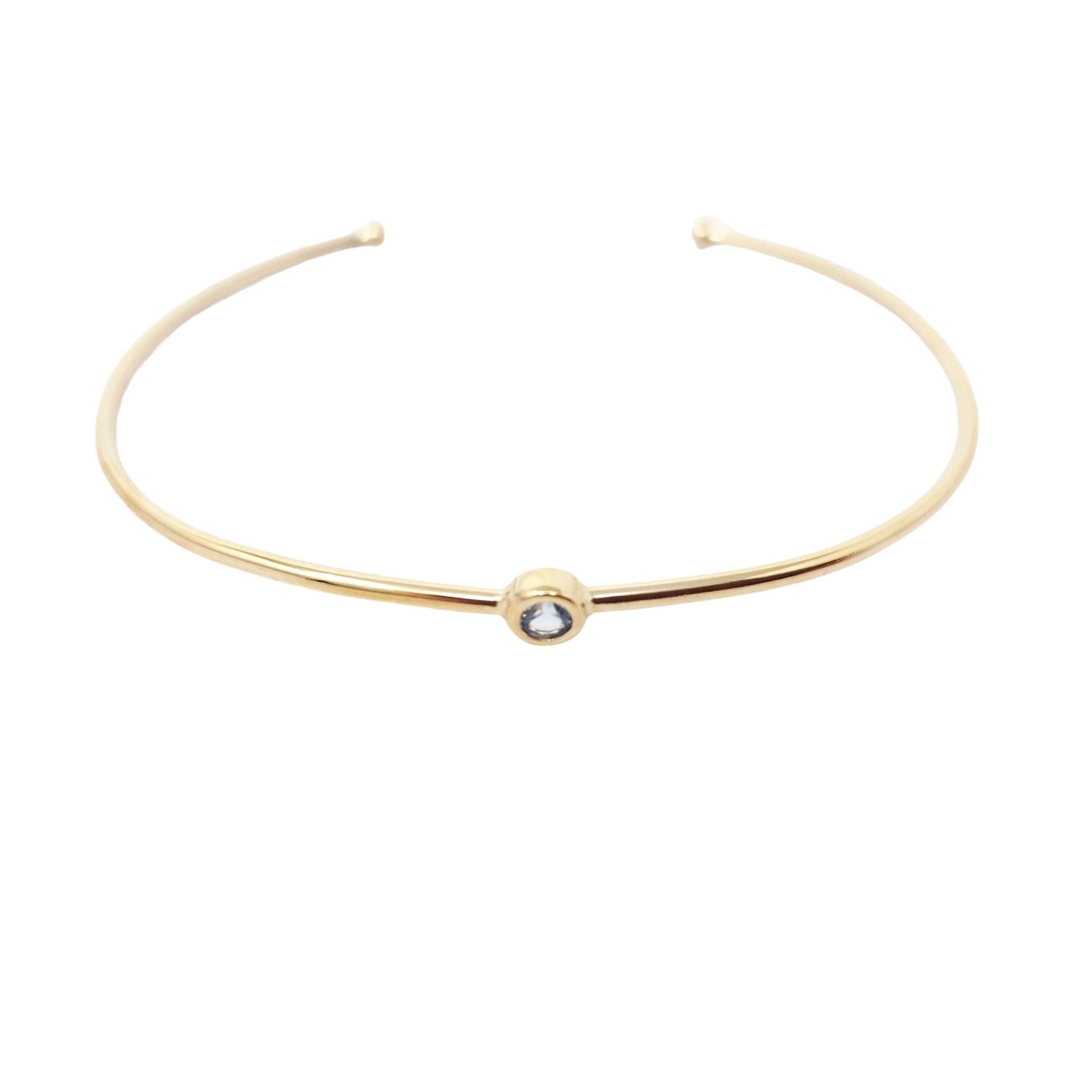 Gold Vermeil Plated Blue Topaz Gem Bangle