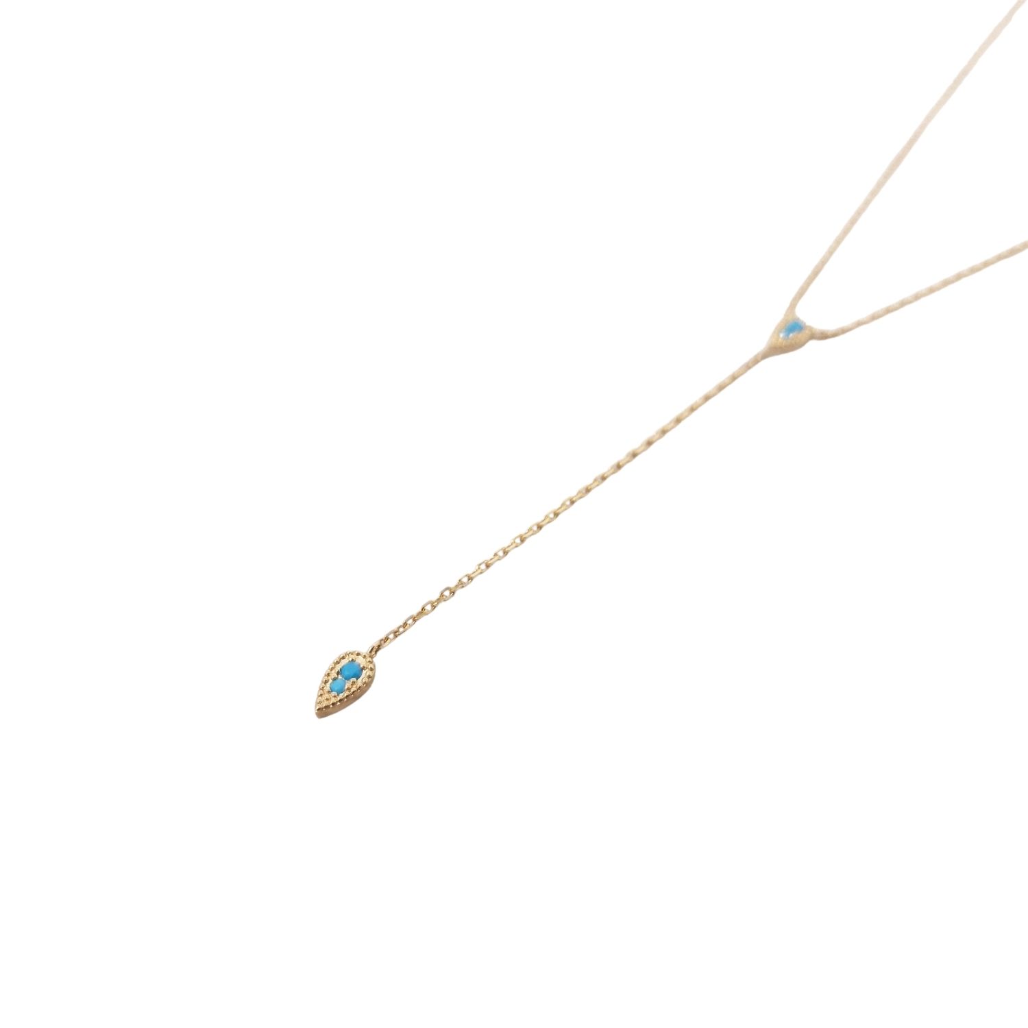 Gold Vermeil Plated Blue Turquoise December Birthstone Minimalist Necklace