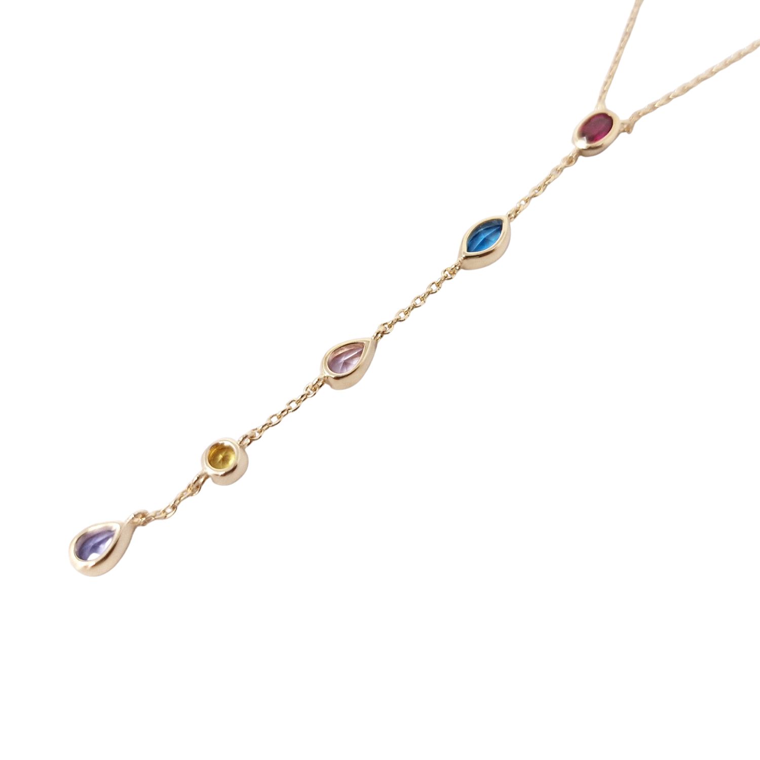 Gold Vermeil Plated Multi Colour Gemstone Necklace
