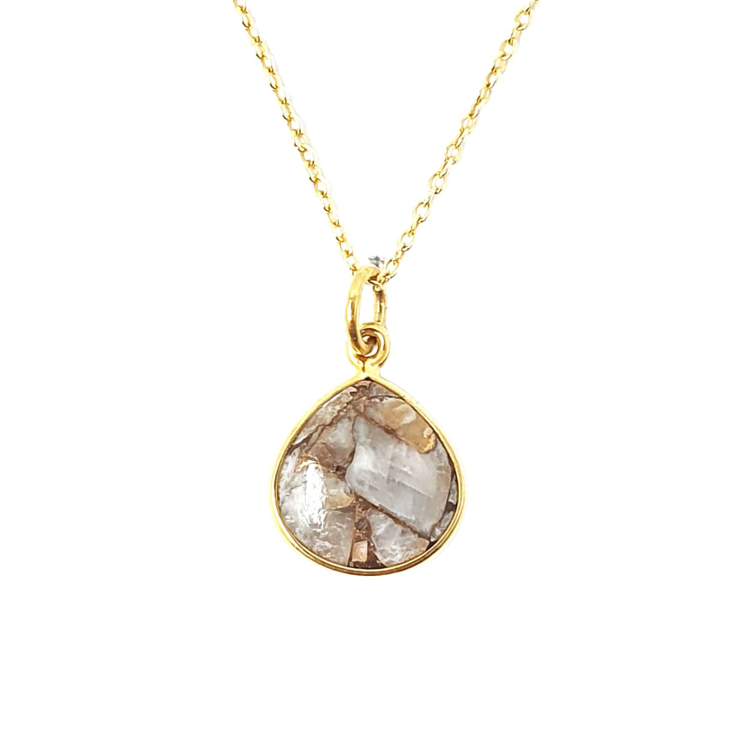 Gold Vermeil Plated Herkimer Diamond April Birthstone Necklace