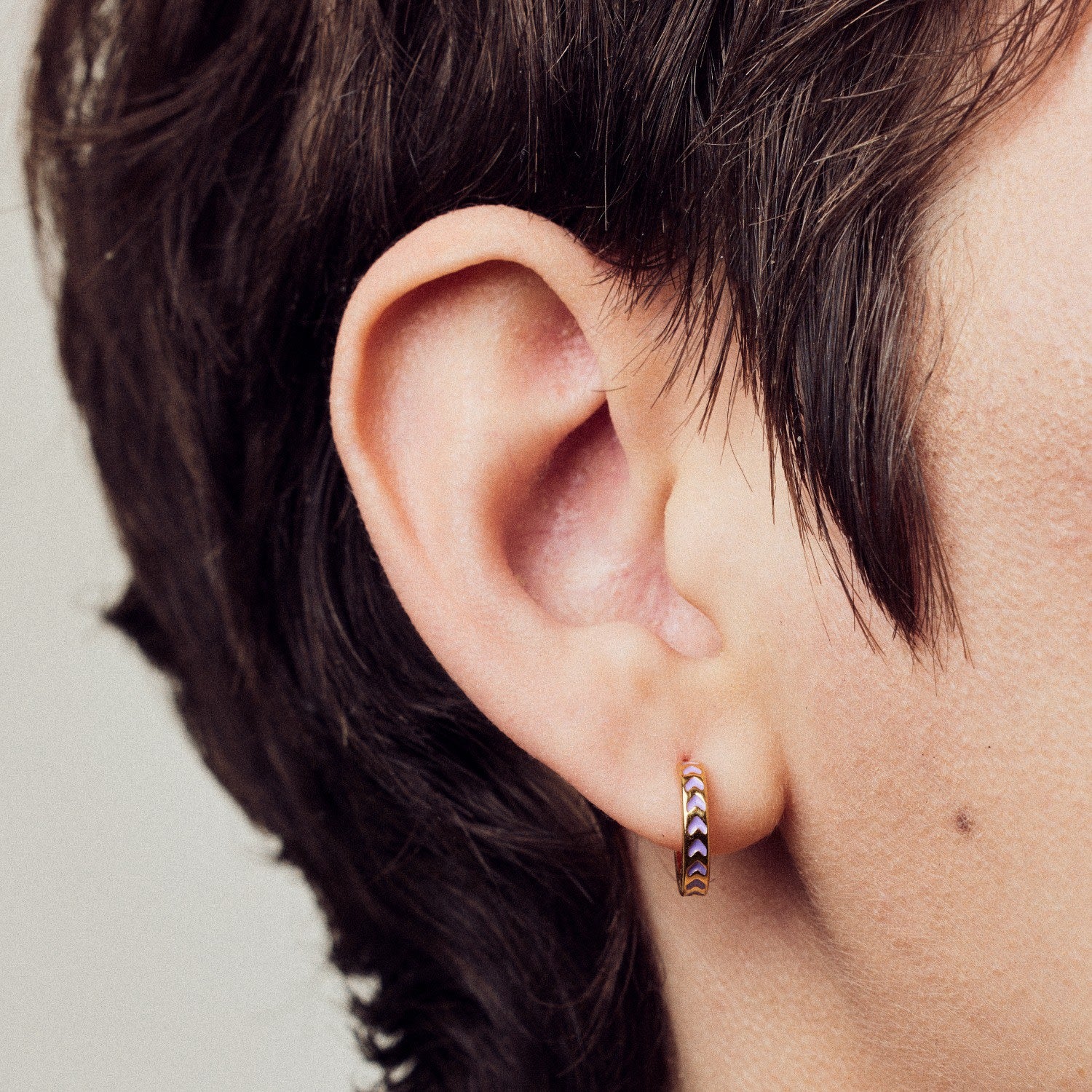 Spark Enamel Earrings Purple