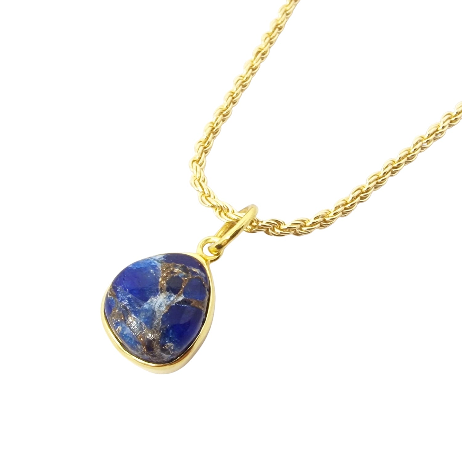 Gold Vermeil Sapphire September Birthstone Rope Chain Necklace