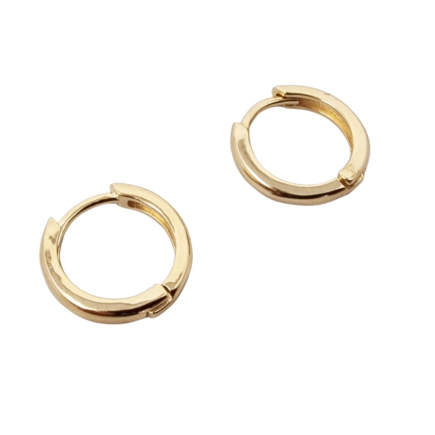 Gold Vermeil Small Round Plain Huggies