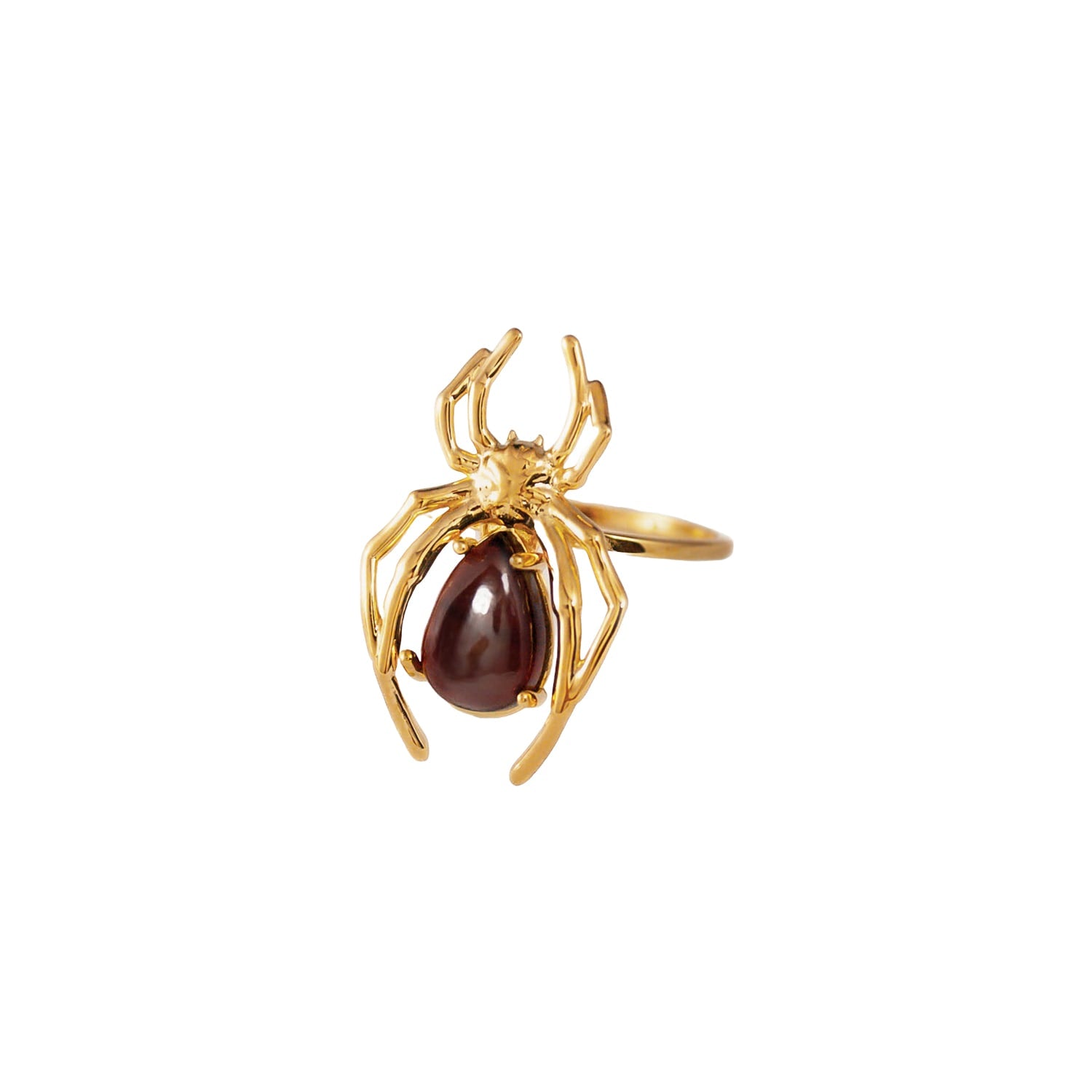 Gold Vermeil Spider & Garnet Stacking Ring