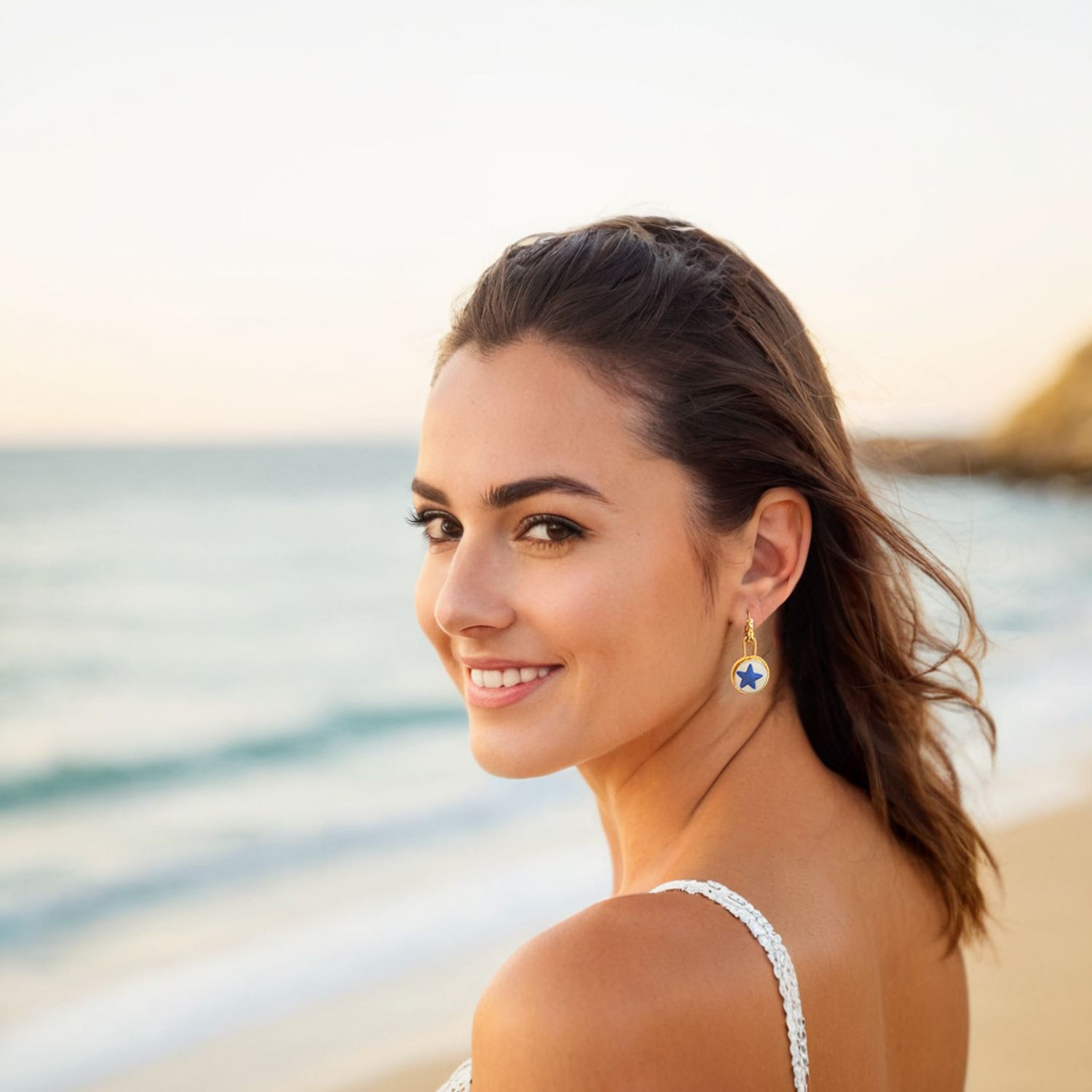 Gold Vermeil Starfish Hoop Earrings