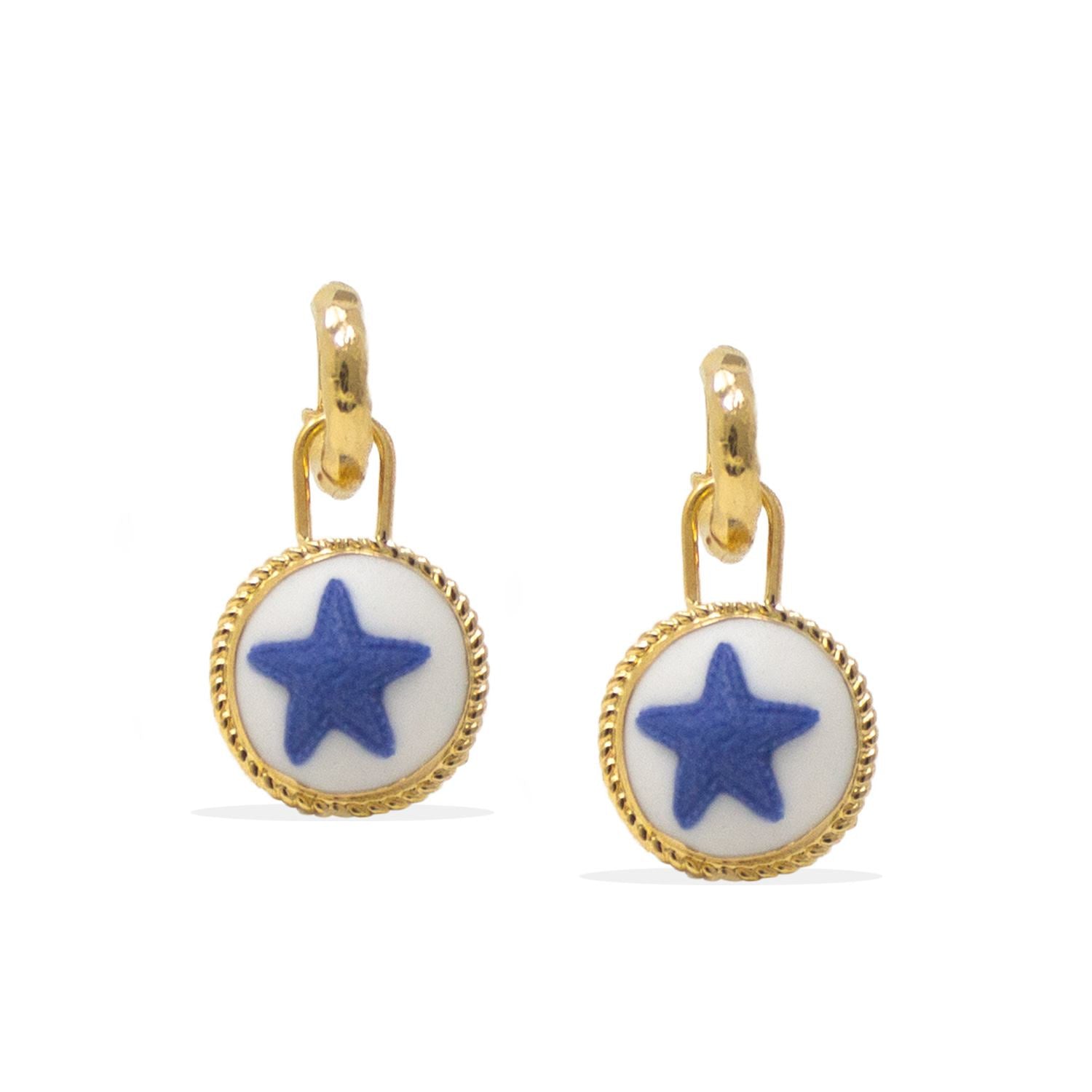 Gold Vermeil Starfish Hoop Earrings