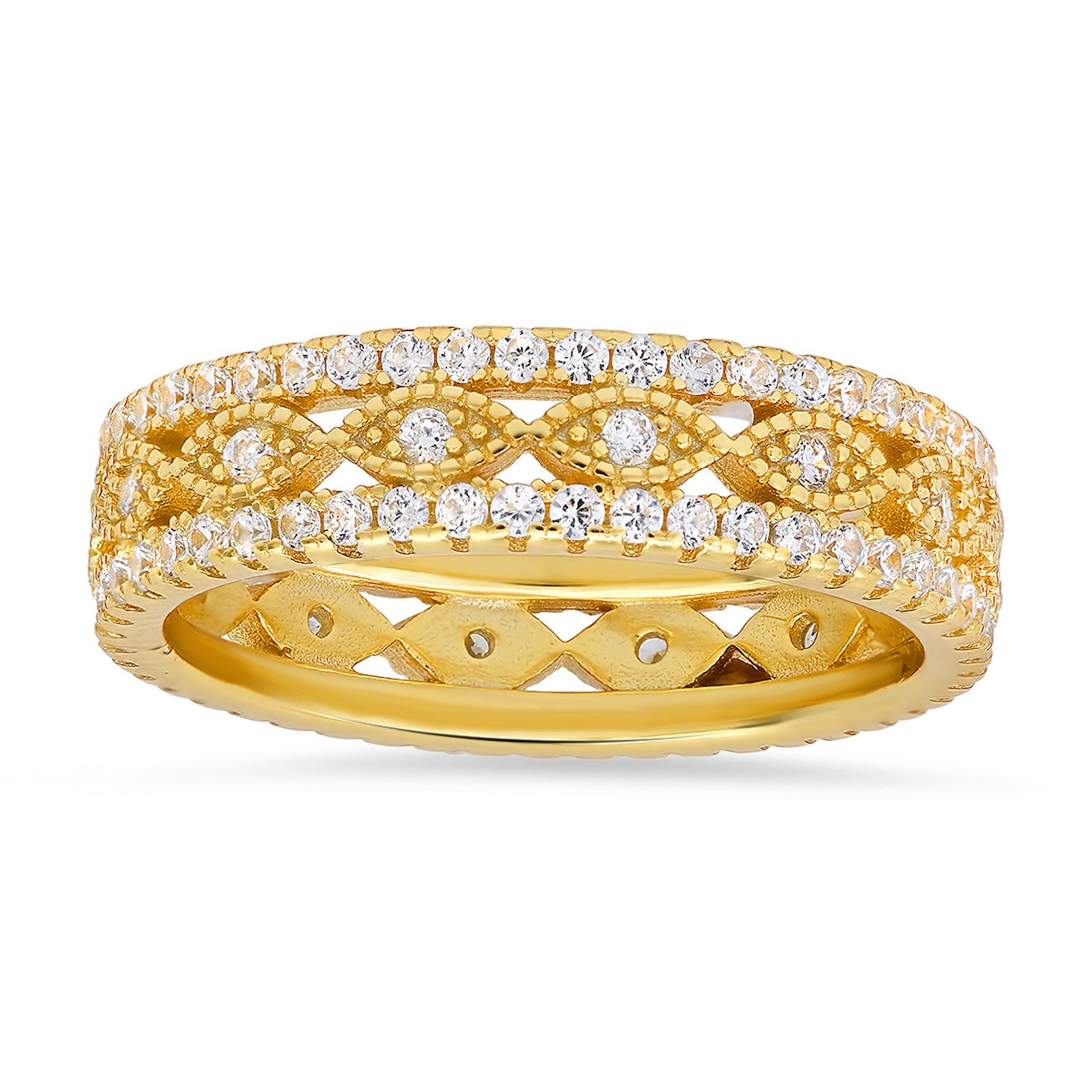 Gold Vintage Cz Eternity Band Ring