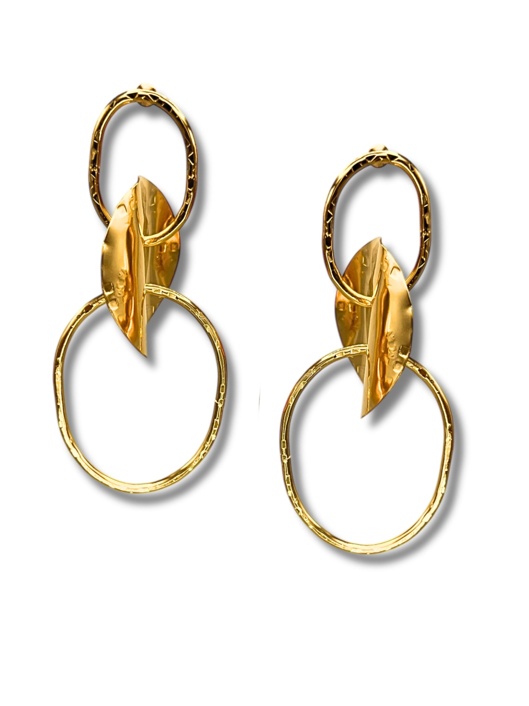 Gold Viviane Post Drop Statement Earrings