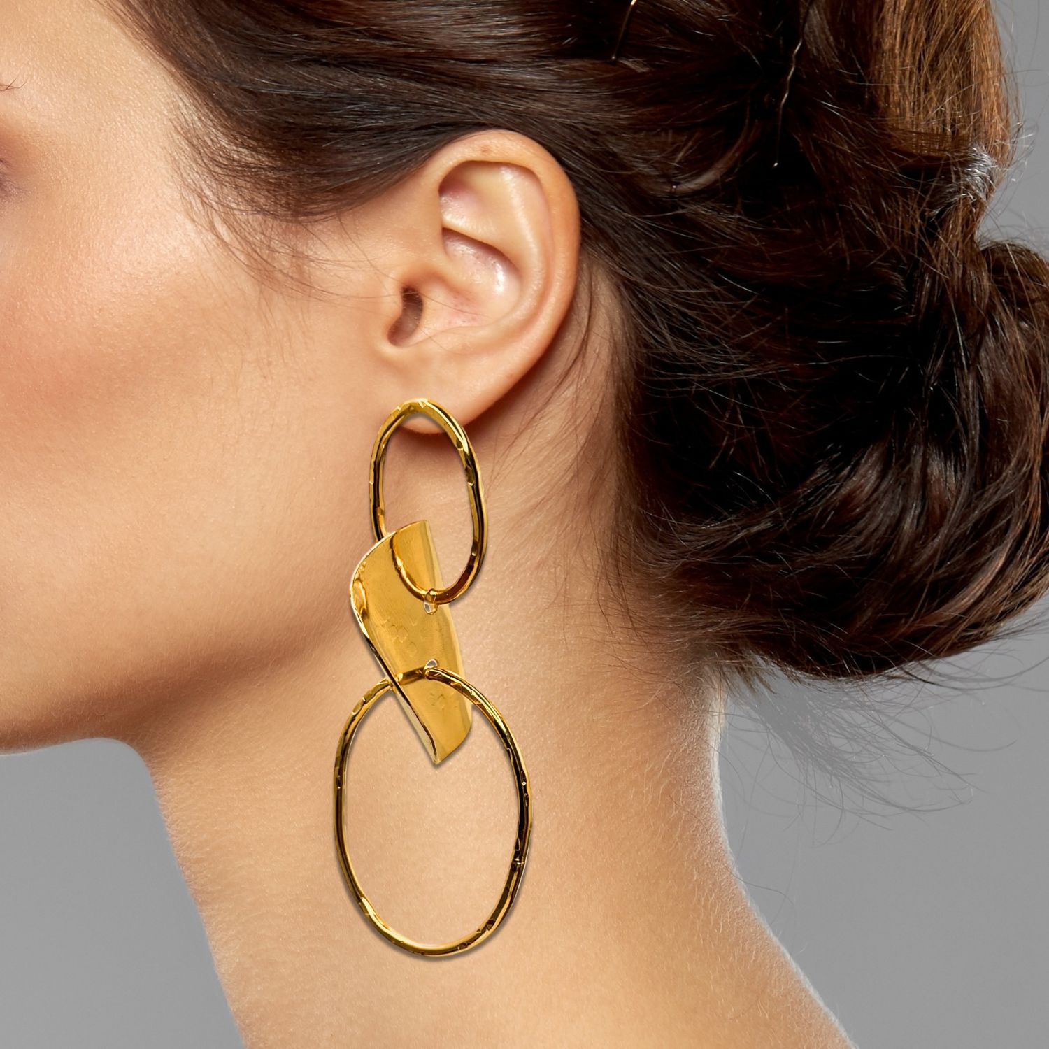 Gold Viviane Post Drop Statement Earrings