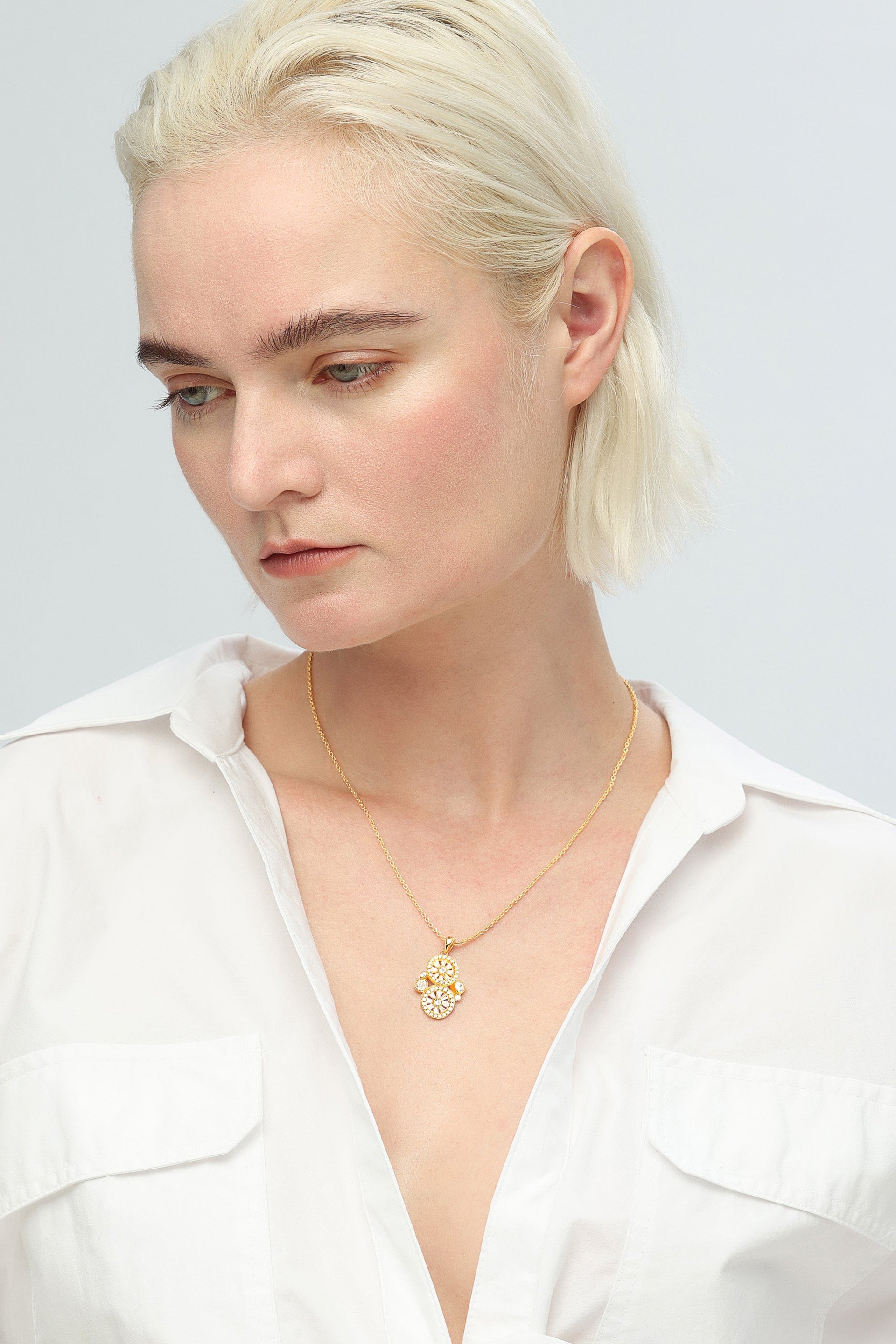 Gold Wheel Of Fortune Pendant Necklace