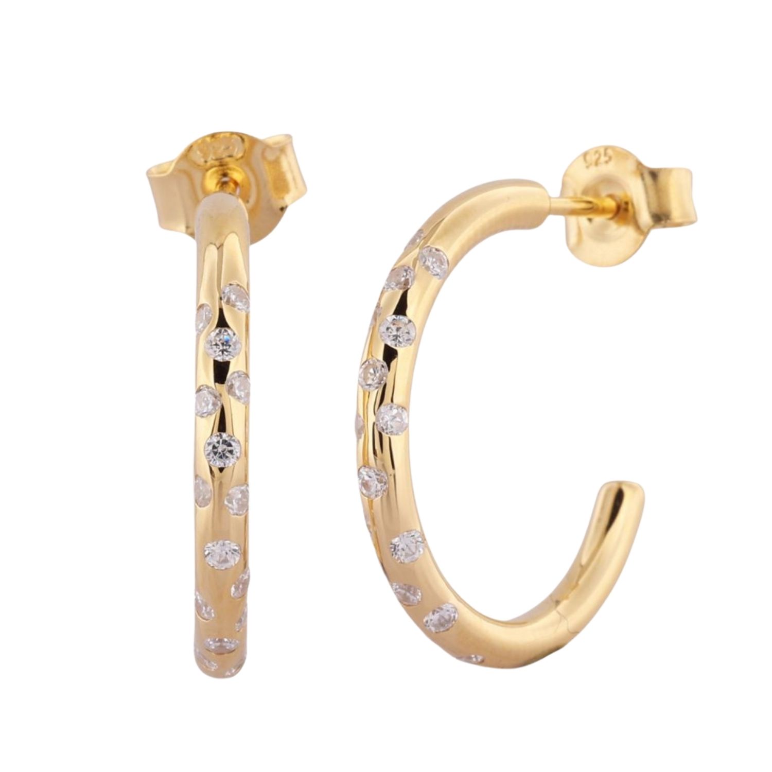 Gold White Topaz Gemstone - Seren Hoops