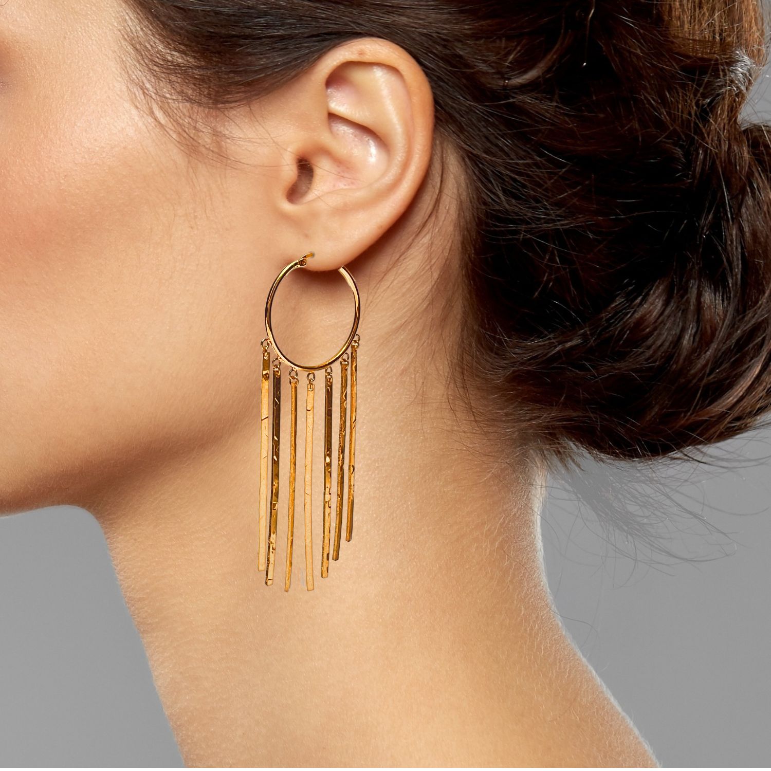 Gold Wind Catcher Leverback Dangle Earrings
