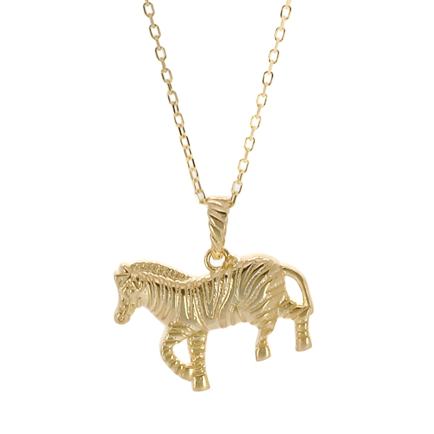 Balance Zebra Pendant Gold Chain Necklace - Gold