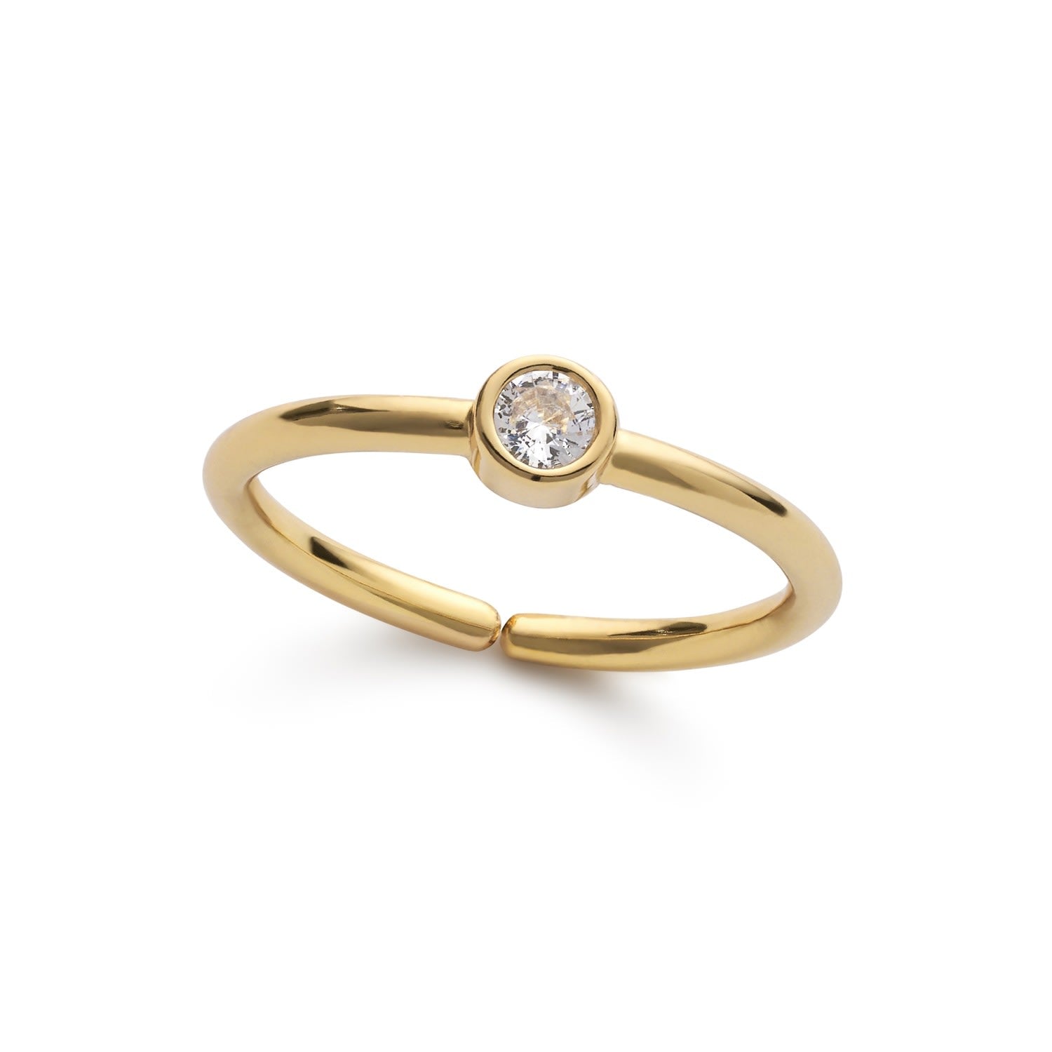 Gold Zircon Stacking Band Ring