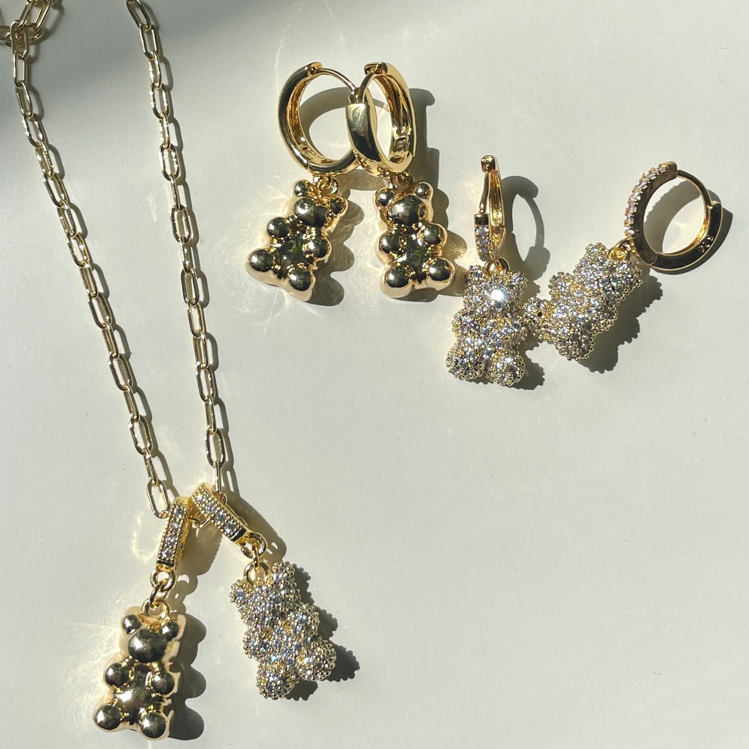 Golden Bear Hoops Earrings