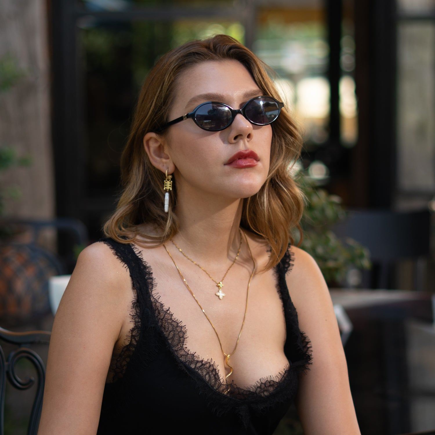 Golden Clover Diamond Chain Necklace - Gold