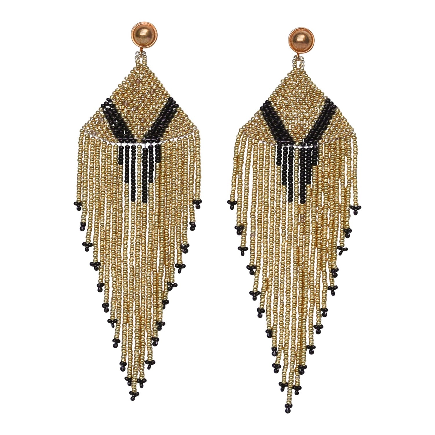Golden Goddess Beaded Earrings