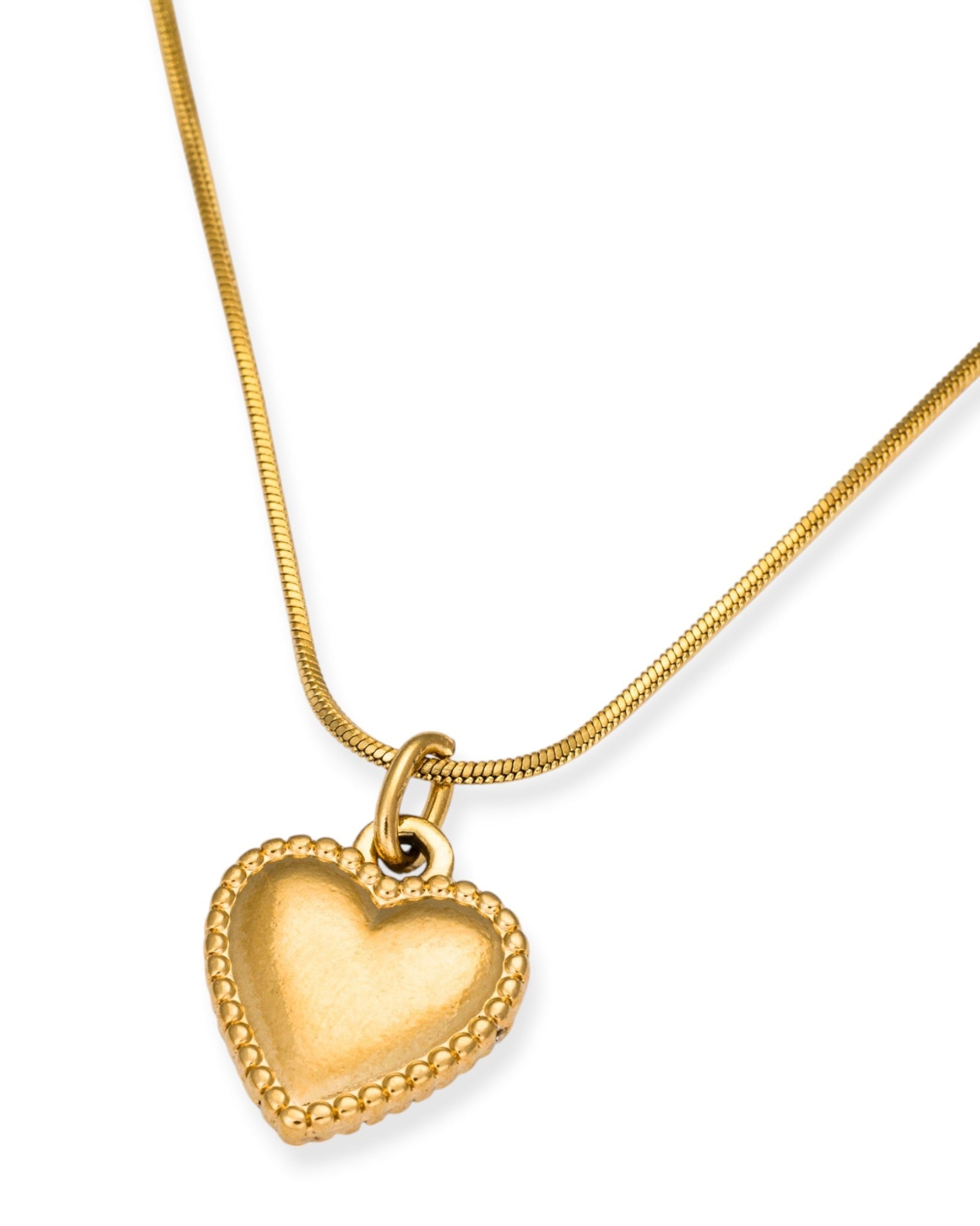 Golden Heart Necklace In Beaded Luxe