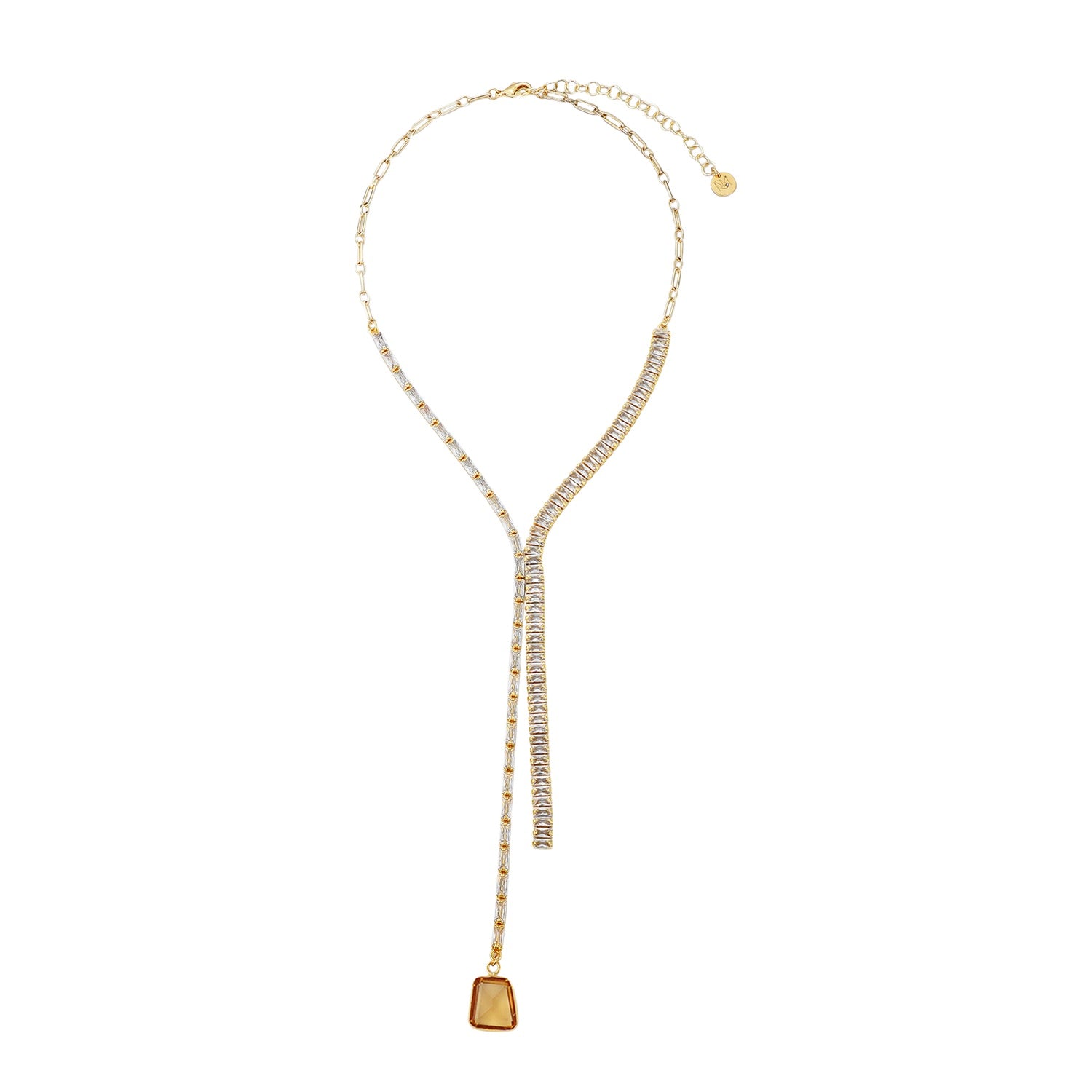 Golden Hour Clear Lariat Necklace