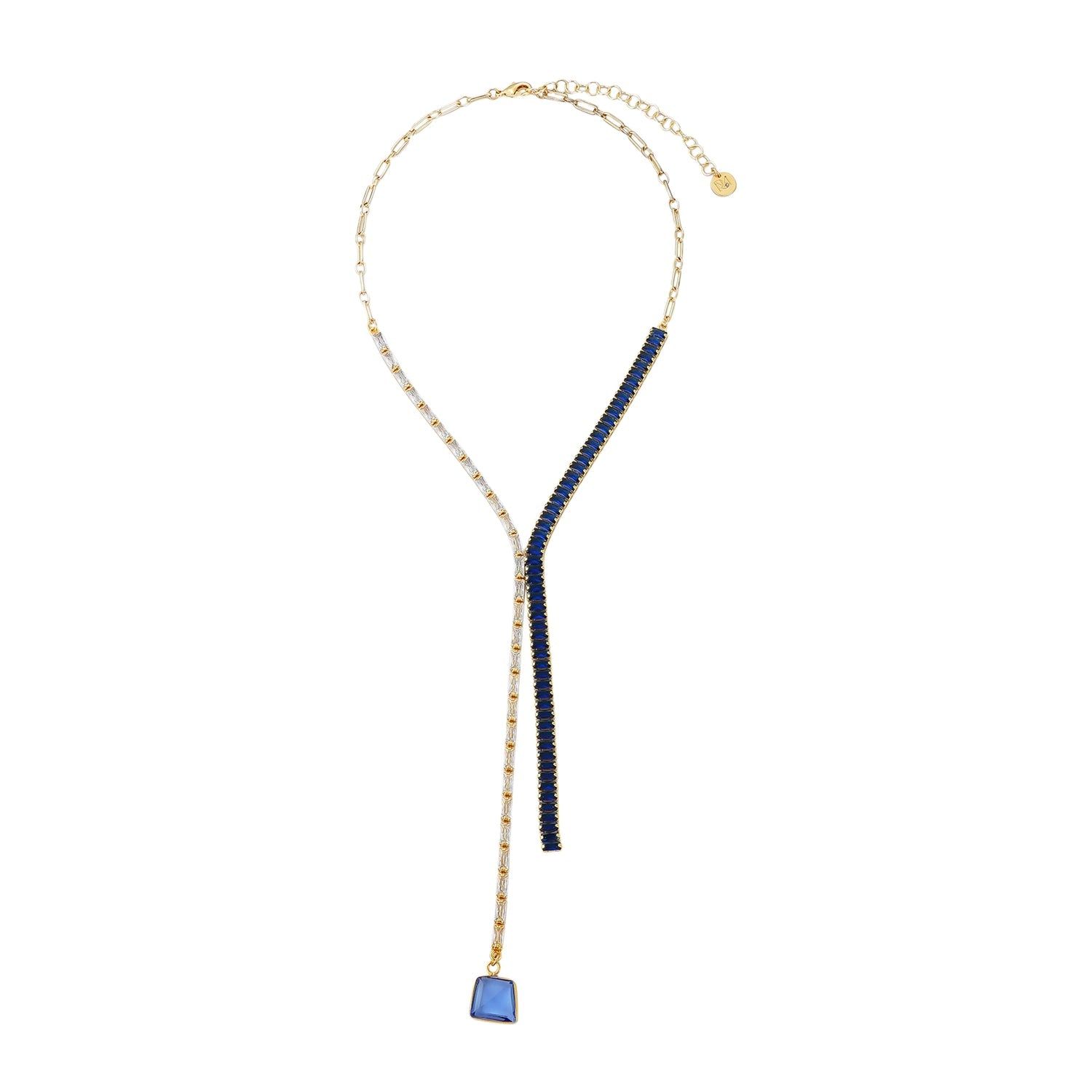 Golden Hour Blue Lariat Necklace