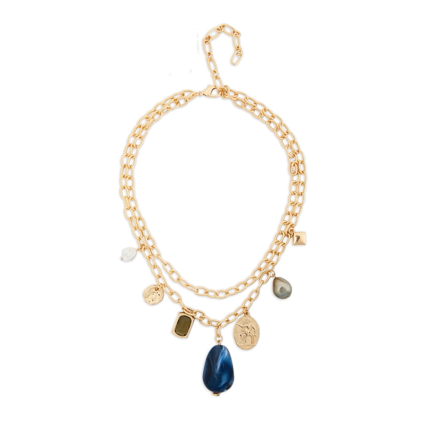 Golden Muse Layered Charm Necklace