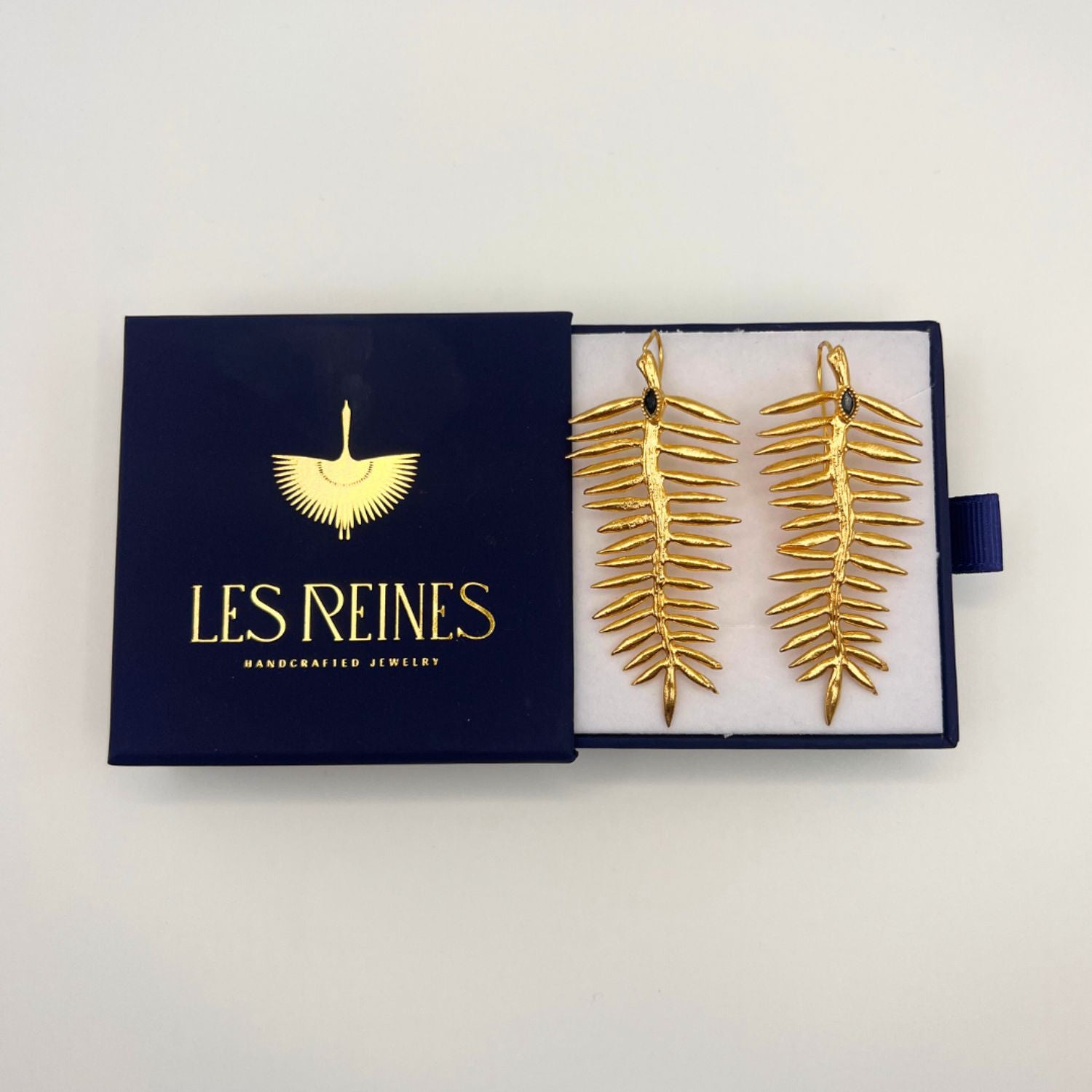 Golden Quill - Statement Dangle Earrings 24K Gold Plated