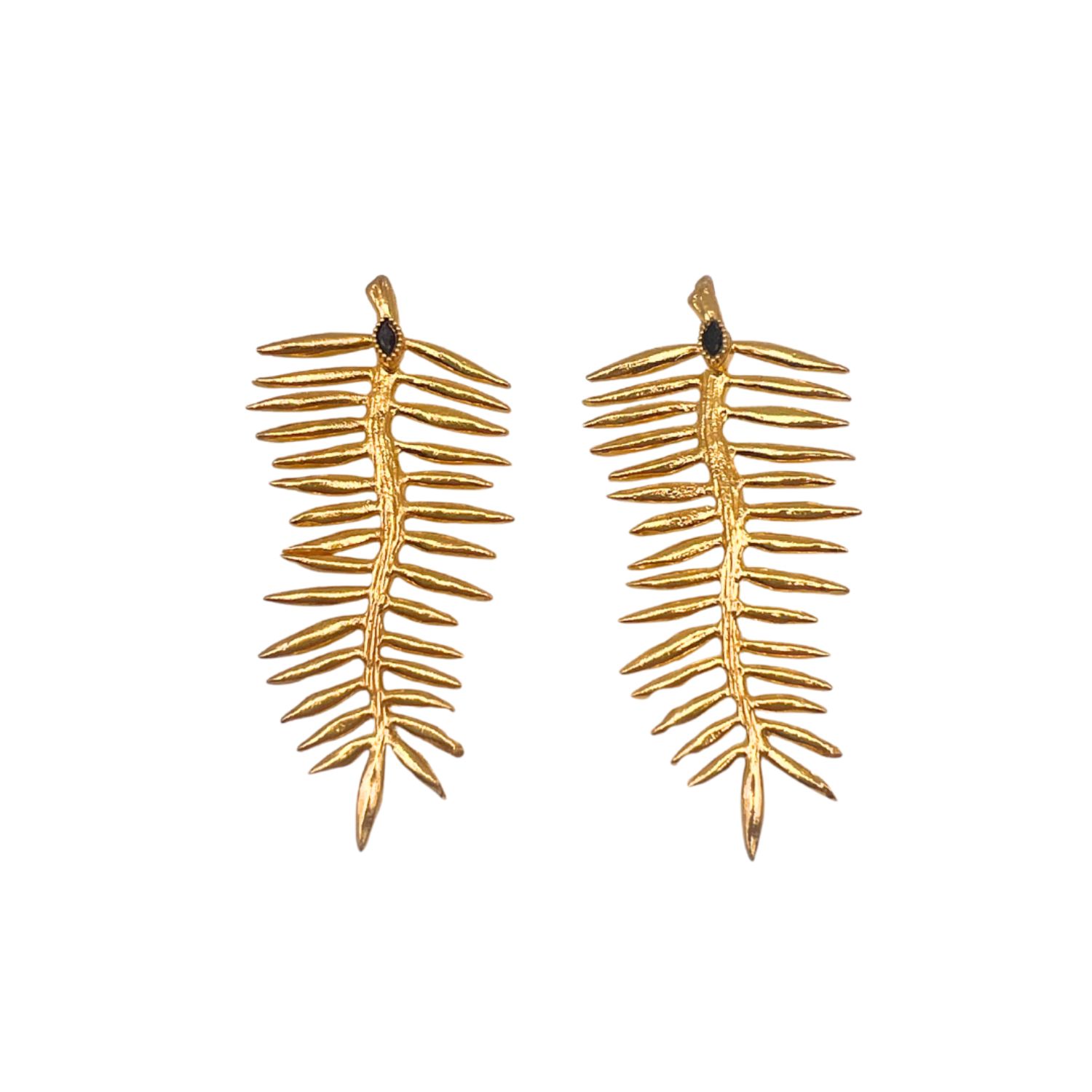 Golden Quill - Statement Dangle Earrings 24K Gold Plated
