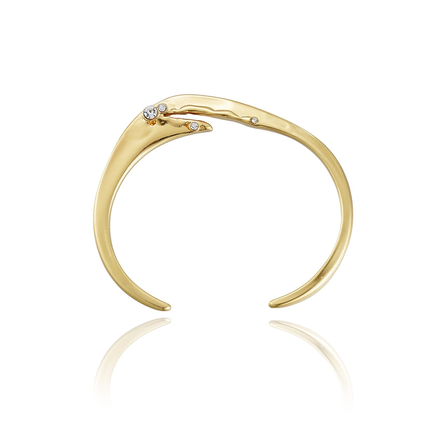 Golden Ripple Cuff Bangle Bracelet