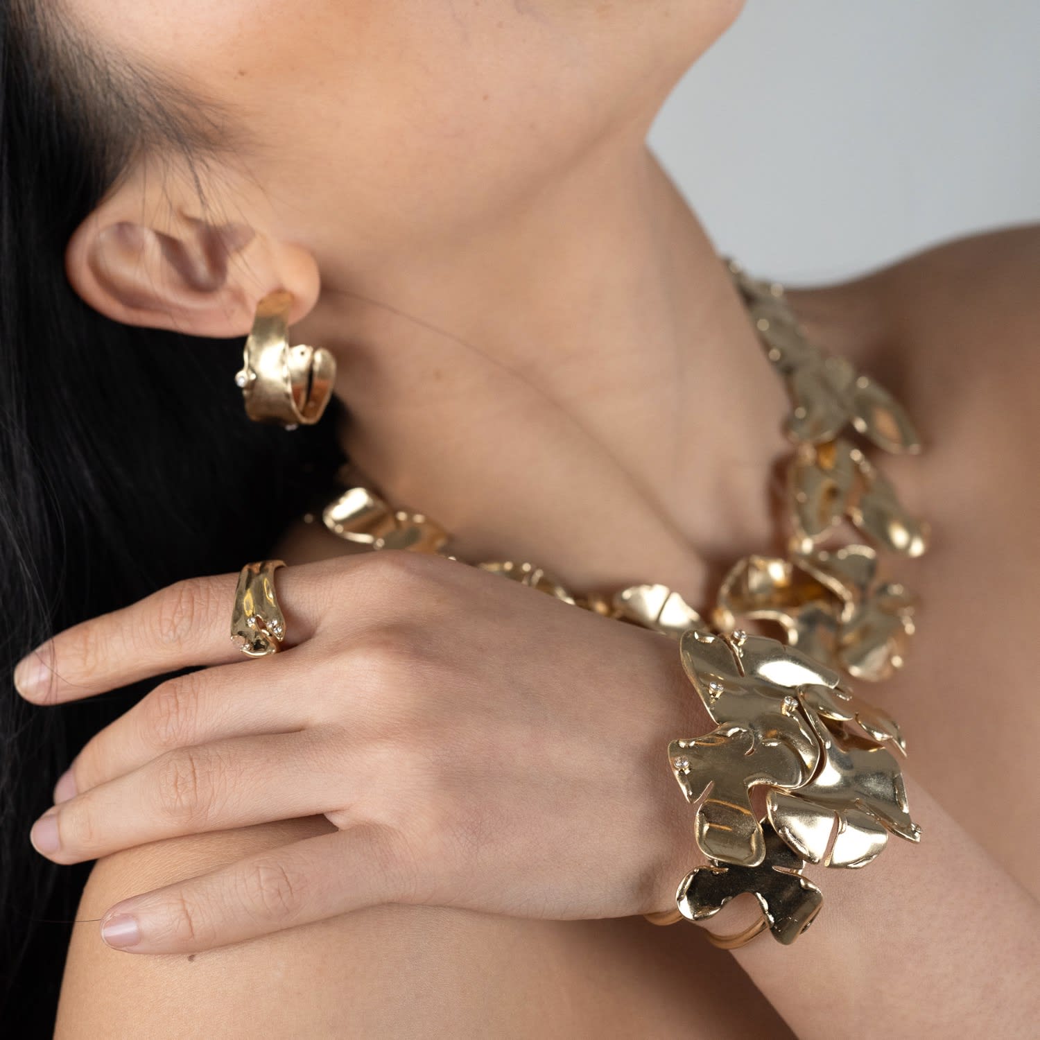 Golden Whirlwind Cuff Bangle Bracelet