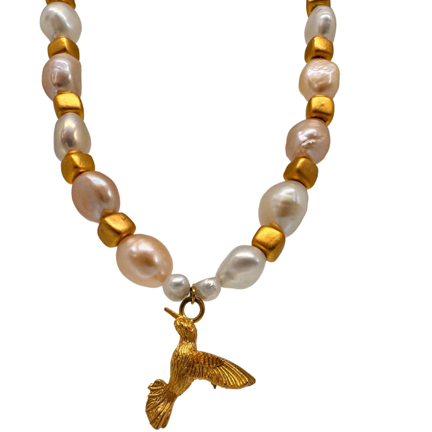 Golden Wings And Noir Blossom Necklace