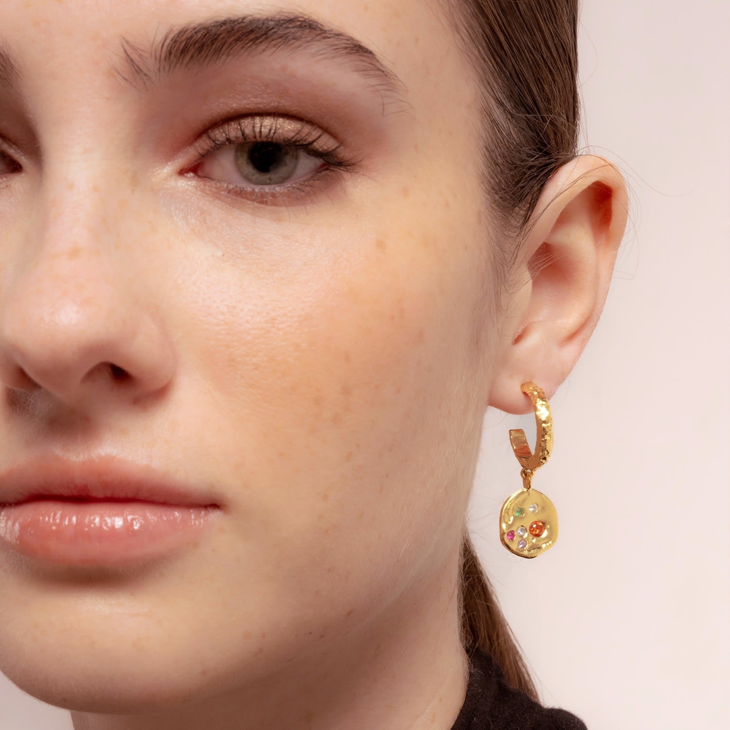 Goldplated & Multicolored Sadie Hoops