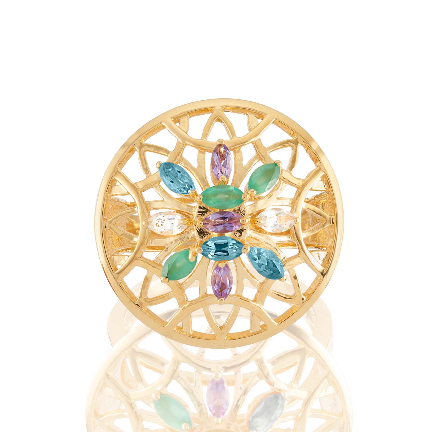 Yellow Gold Plate Colours Of Summer Ring