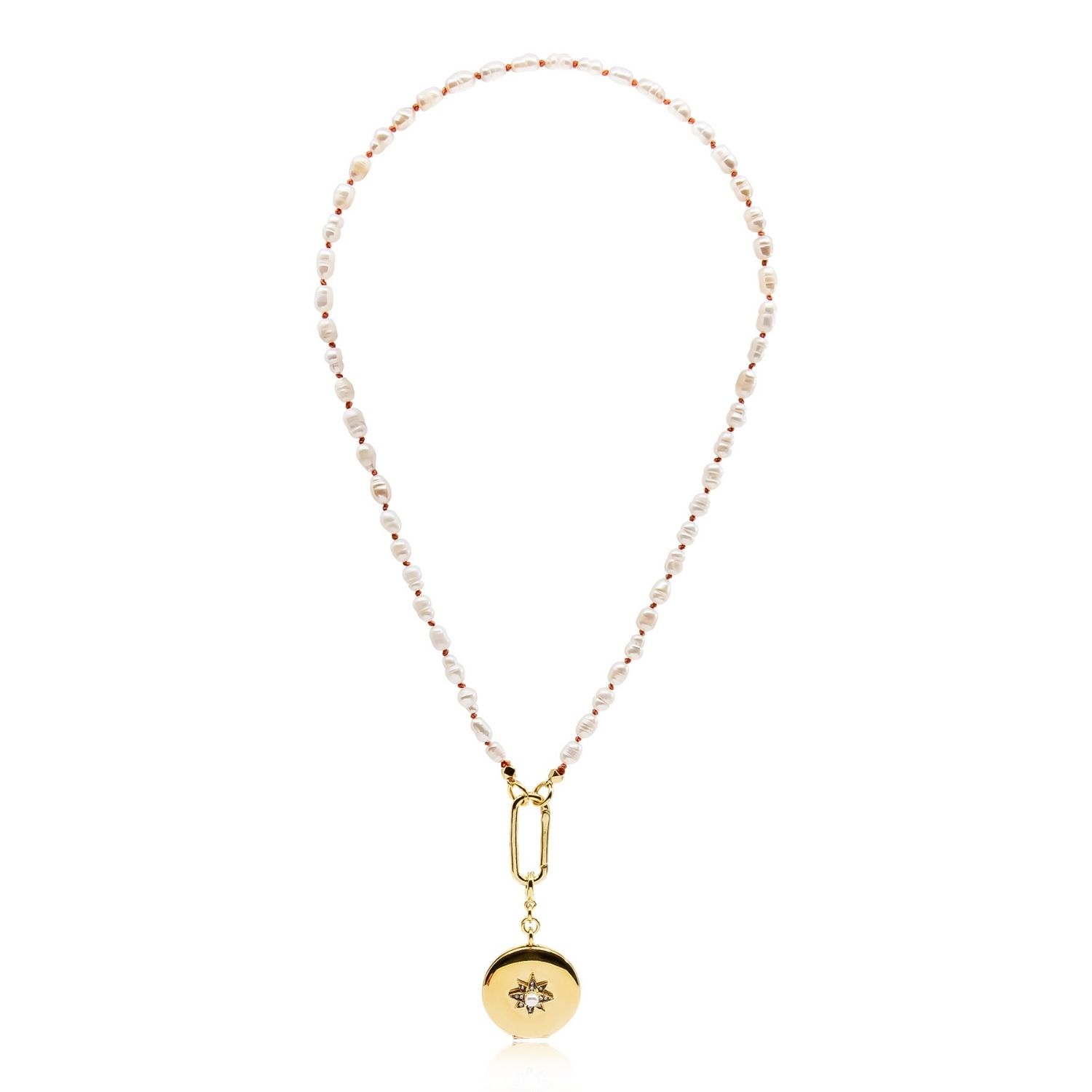 Goldstar - Star Detailed Pearl Necklace