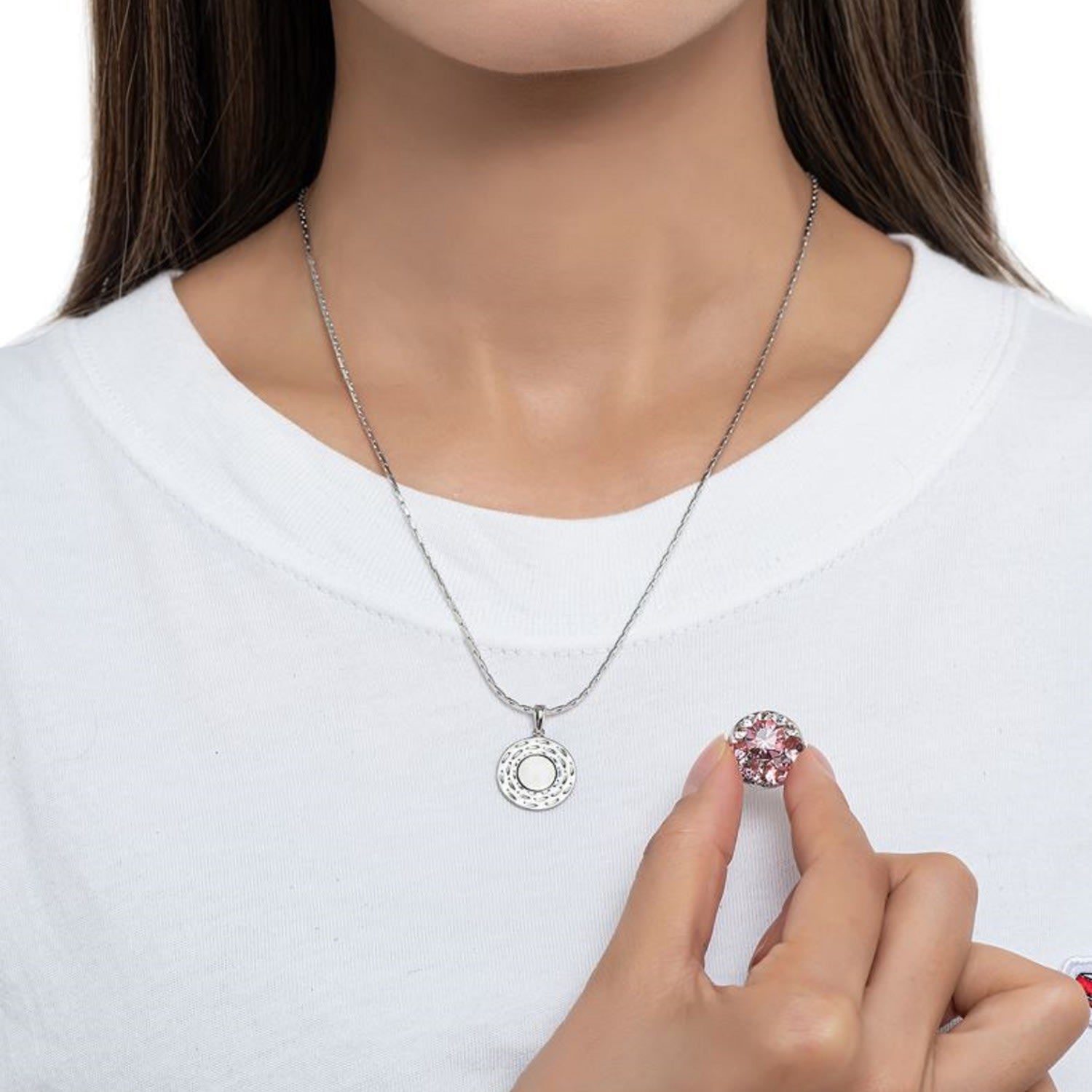 Golf Necklace With Pink Crystals