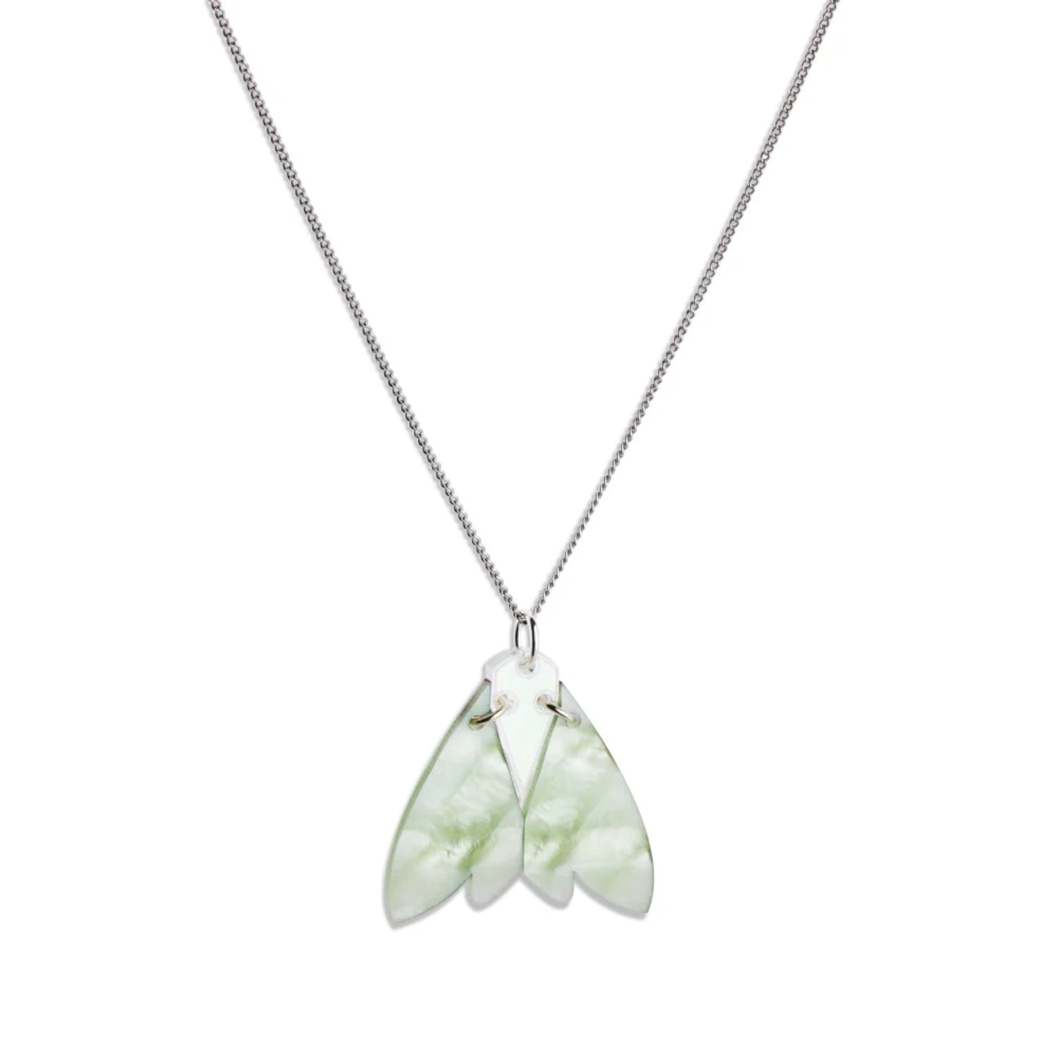 Gossamer Pendant Necklace - Opal Green & Iridescent