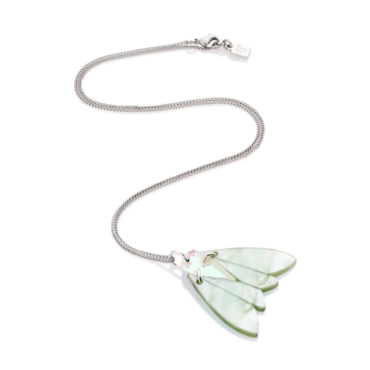 Gossamer Pendant Necklace - Opal Green & Iridescent